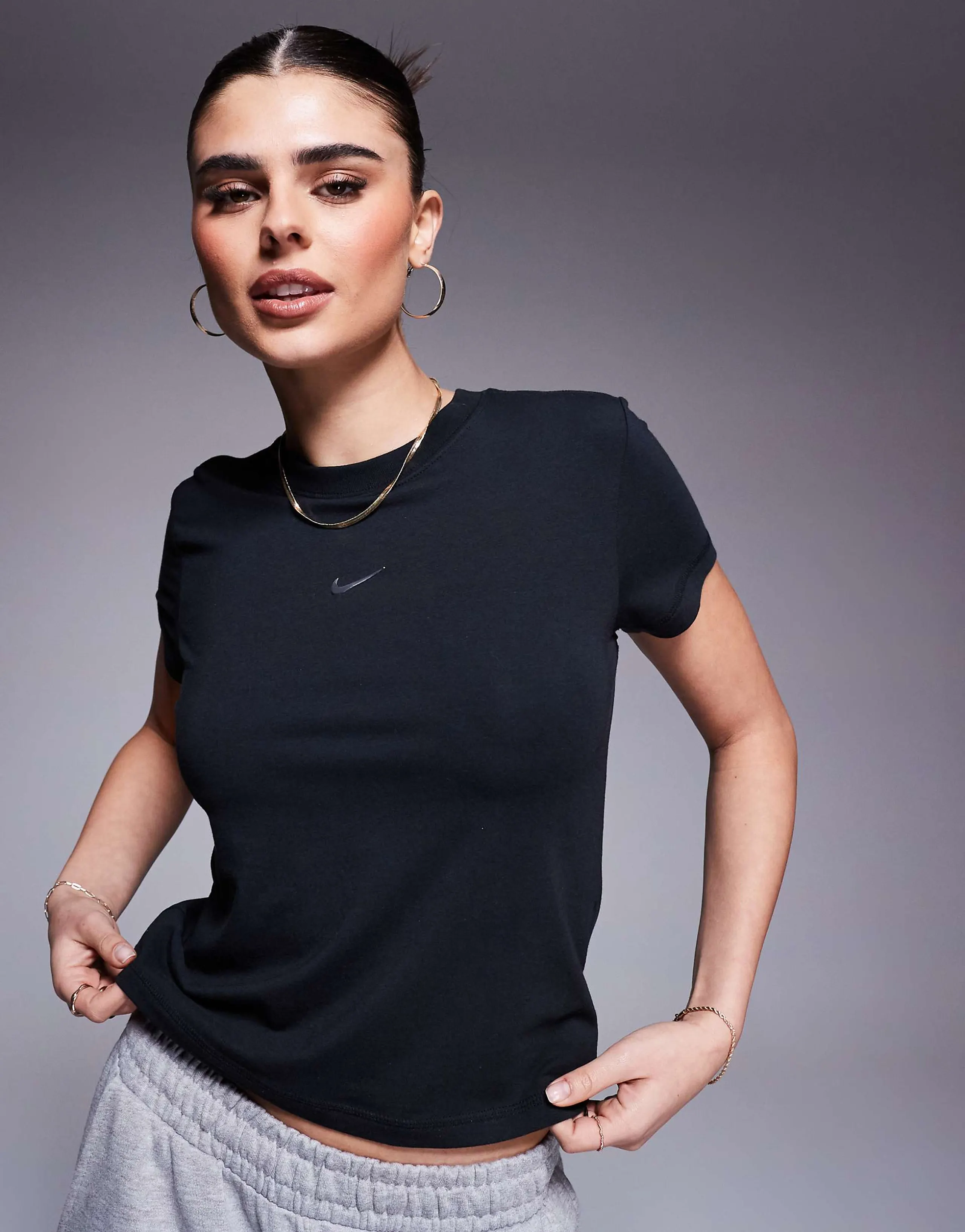 Nike Chill ribbed T-shirt with cut-out back in black