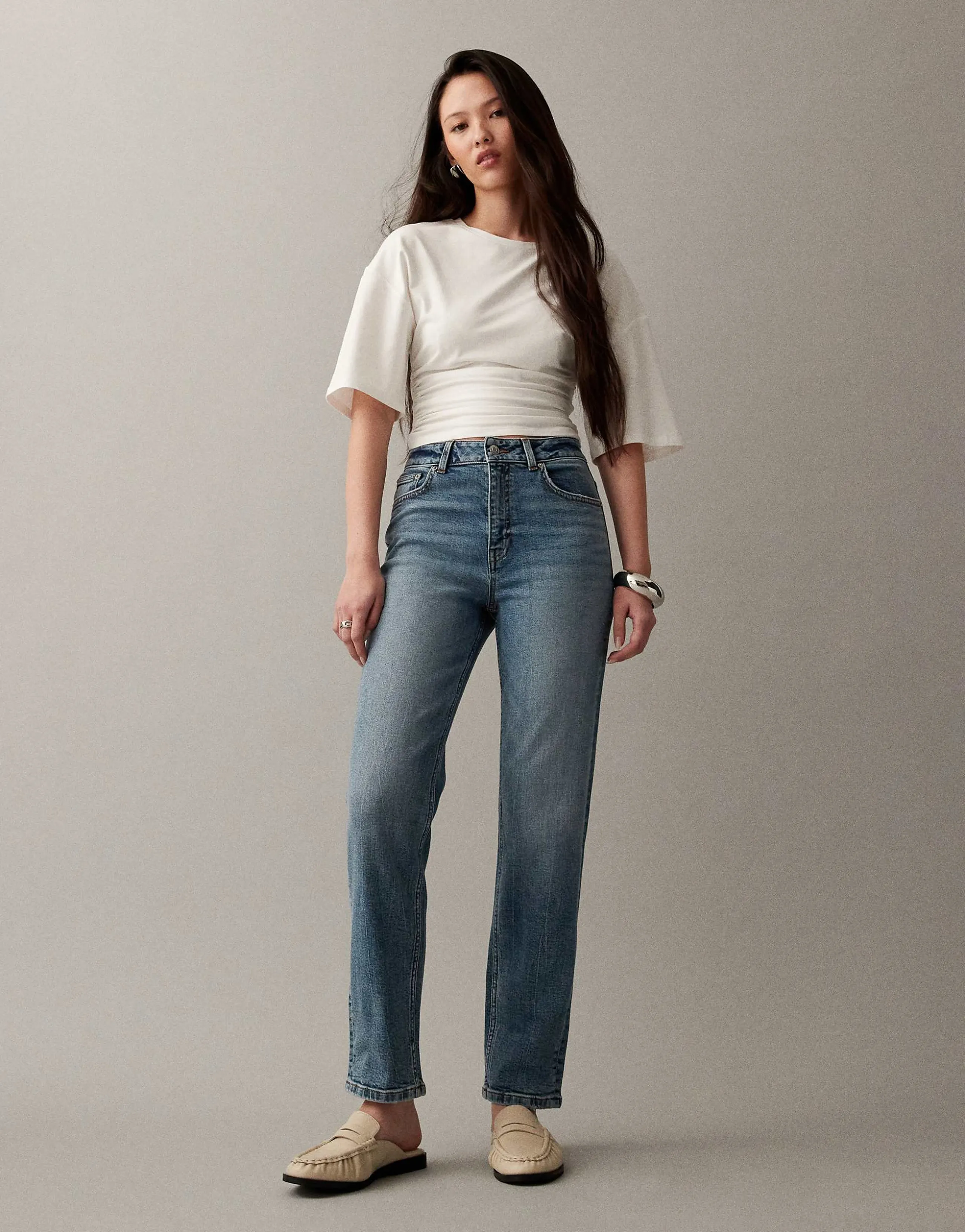 ASOS DESIGN slim fit mom jeans in vintage wash