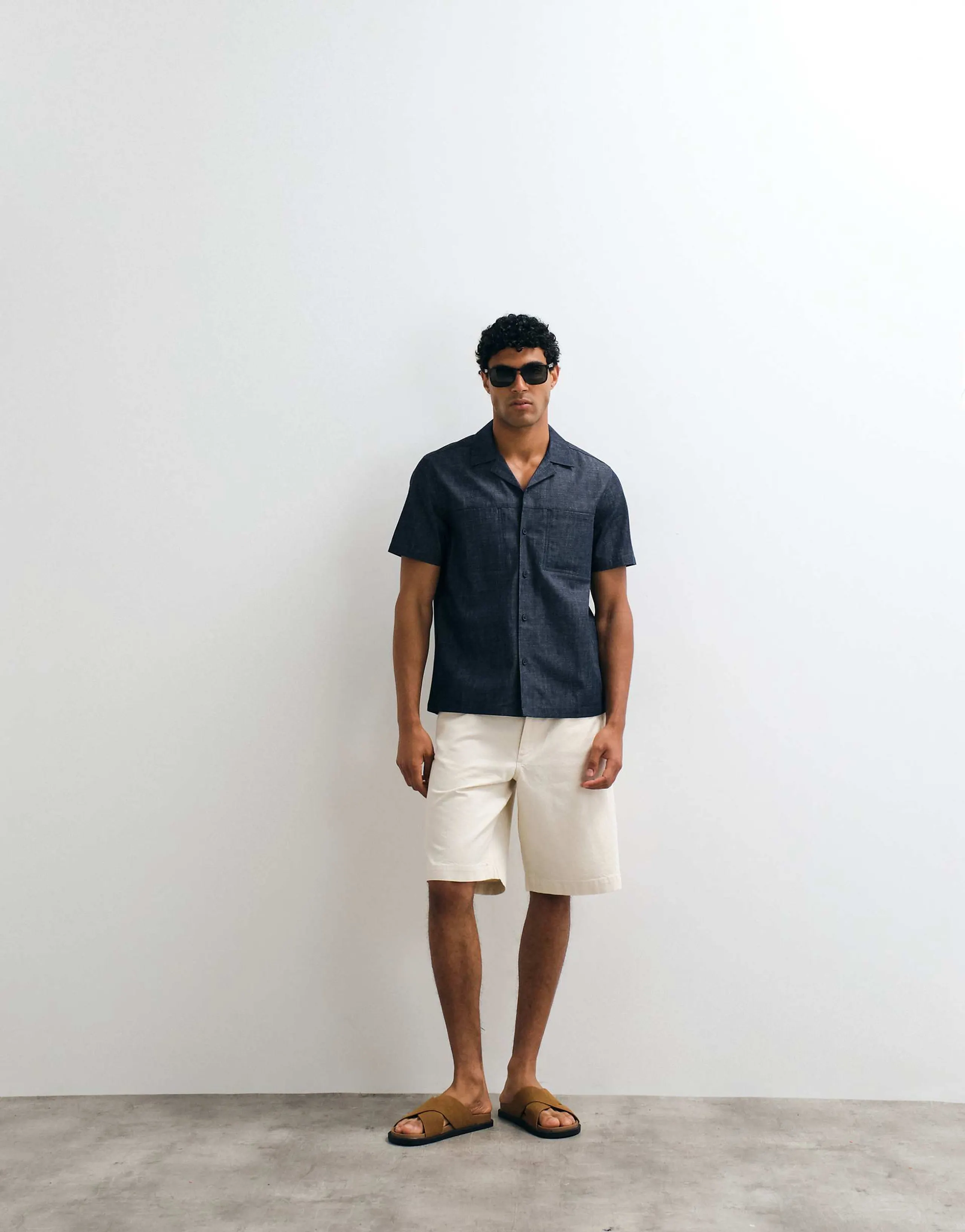 ARKET carpenter denim shorts in off-white