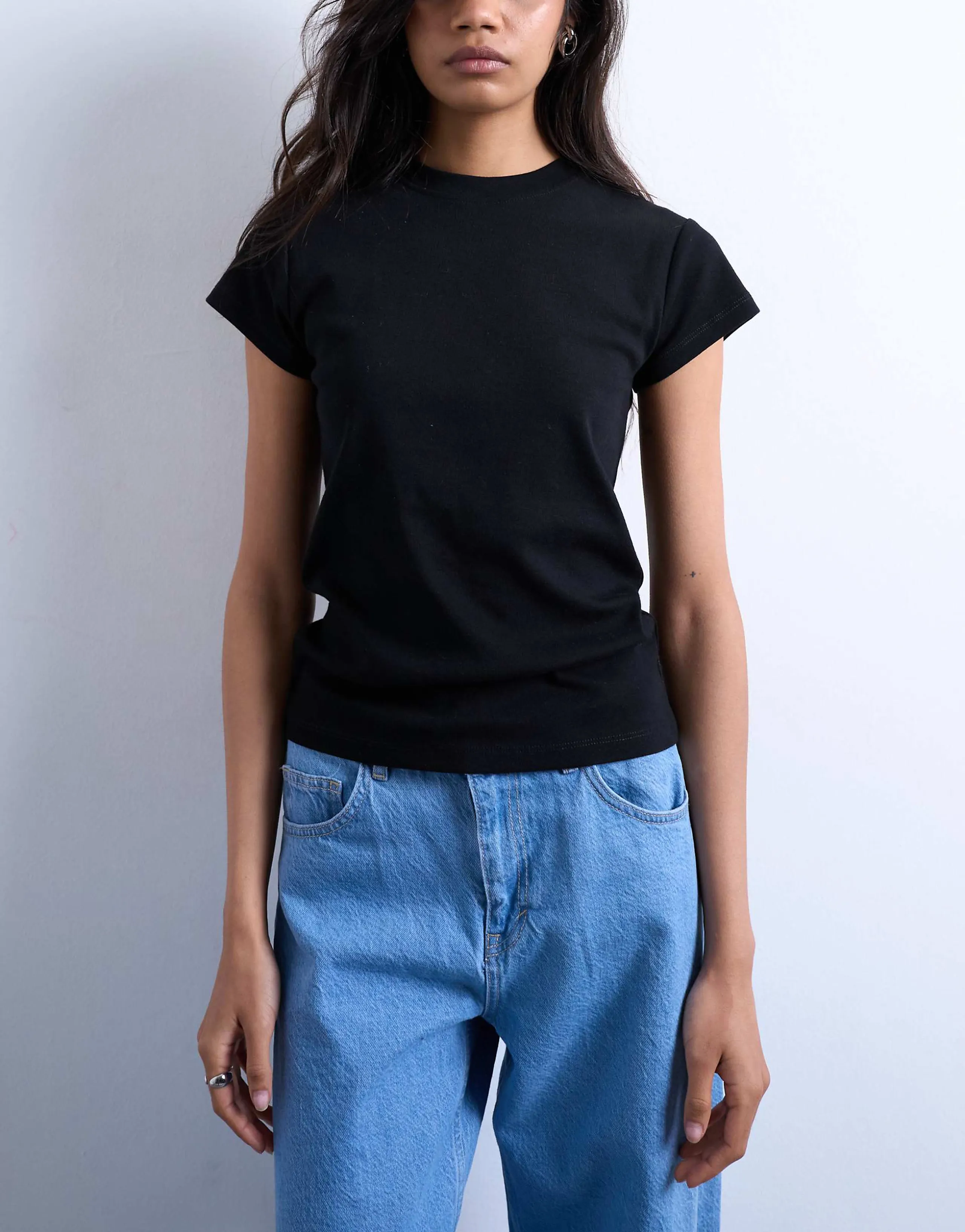 Topshop everyday tee in black