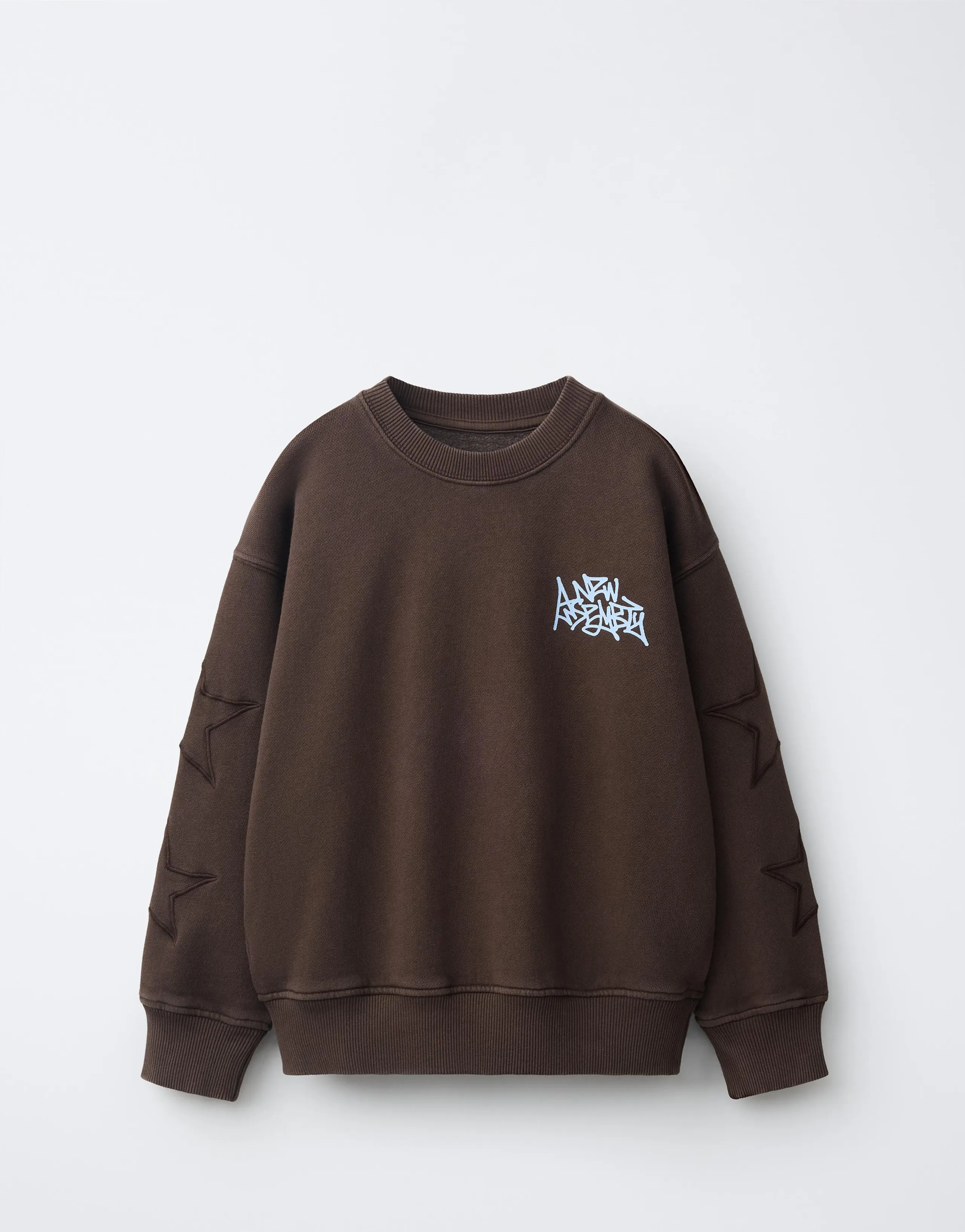 SWEATSHIRT WITH EMBROIDERED STARS AND SLOGAN