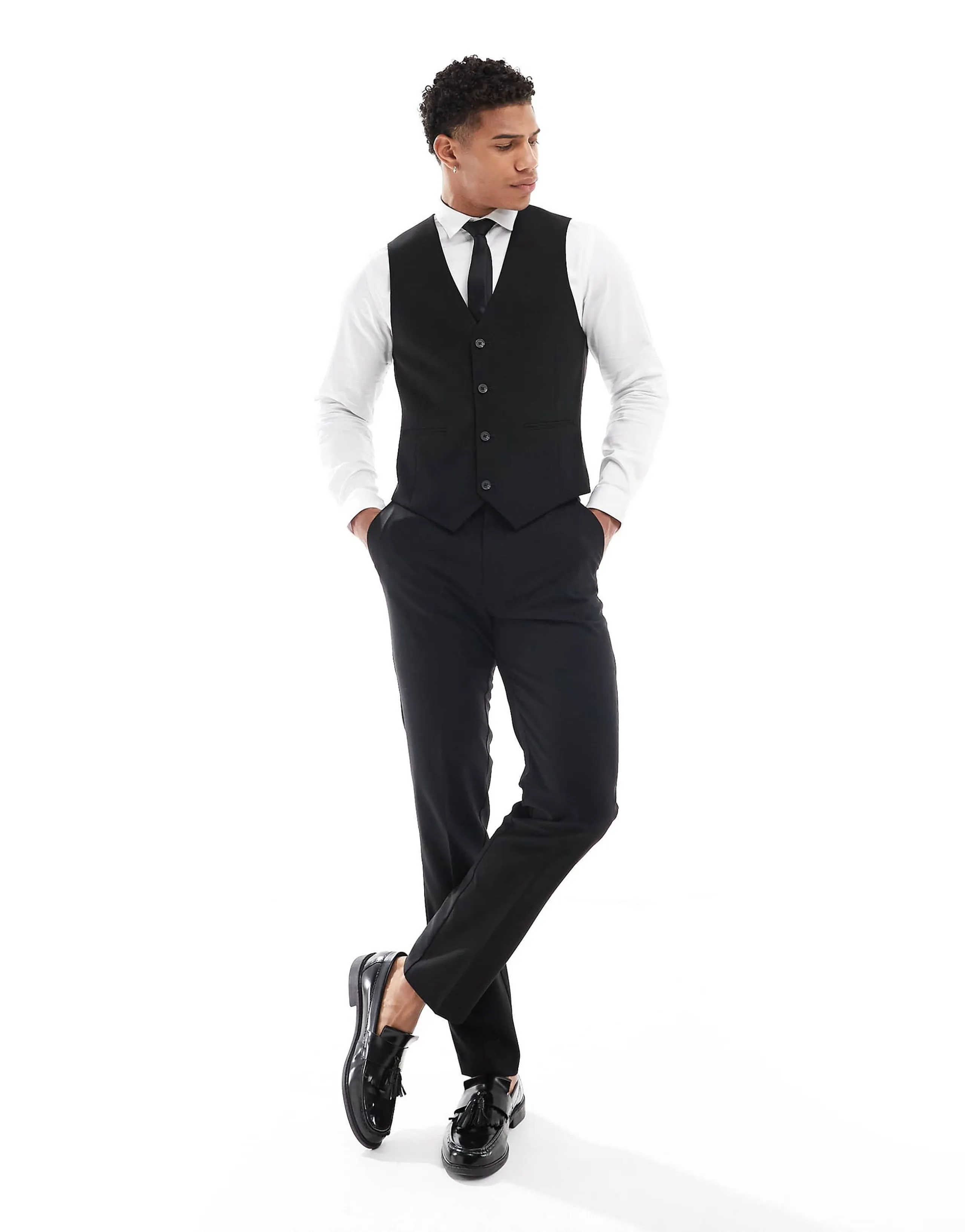 ASOS DESIGN slim suit pants in black