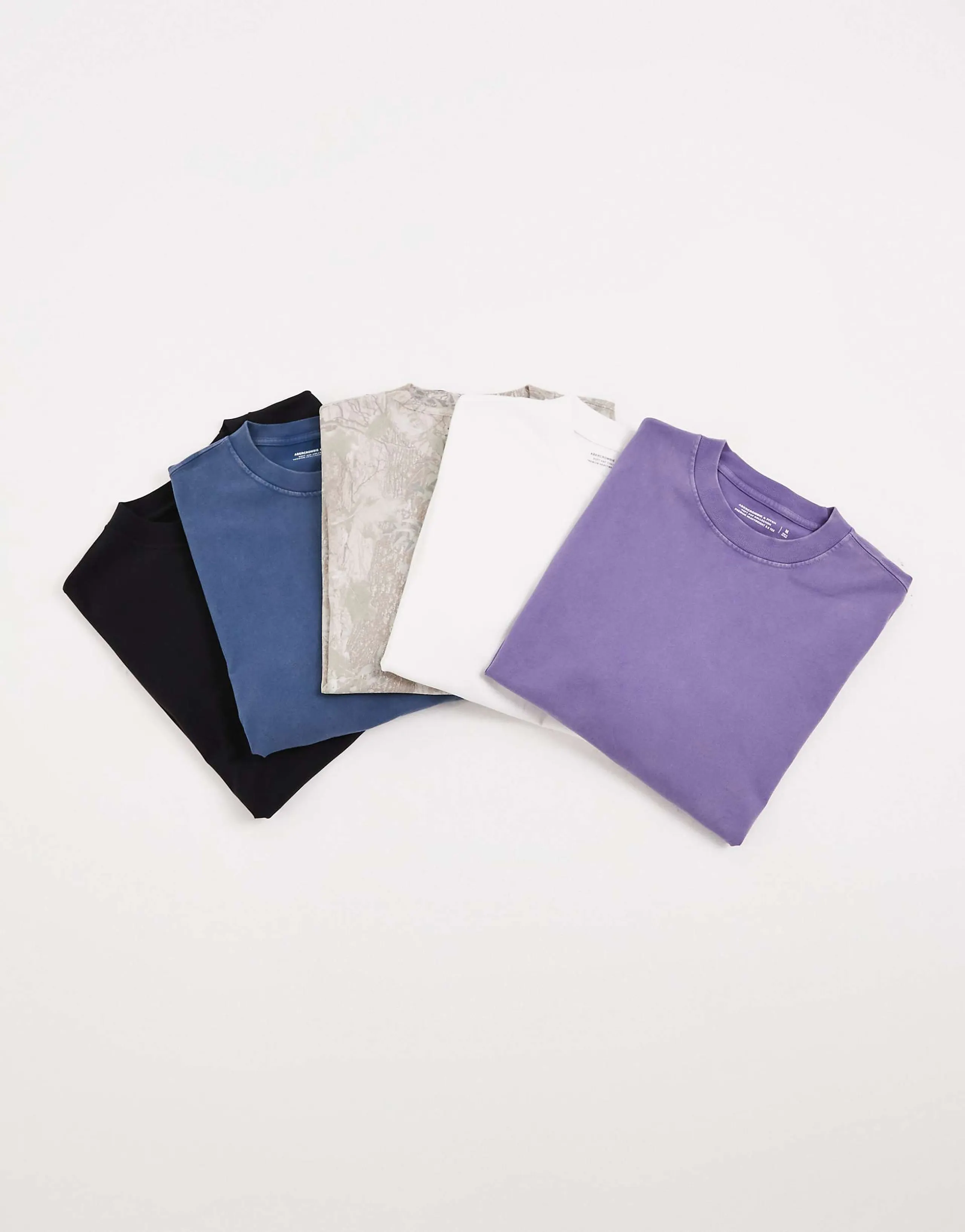 Abercrombie & Fitch 5 pack premium heavyweight t-shirts in multi