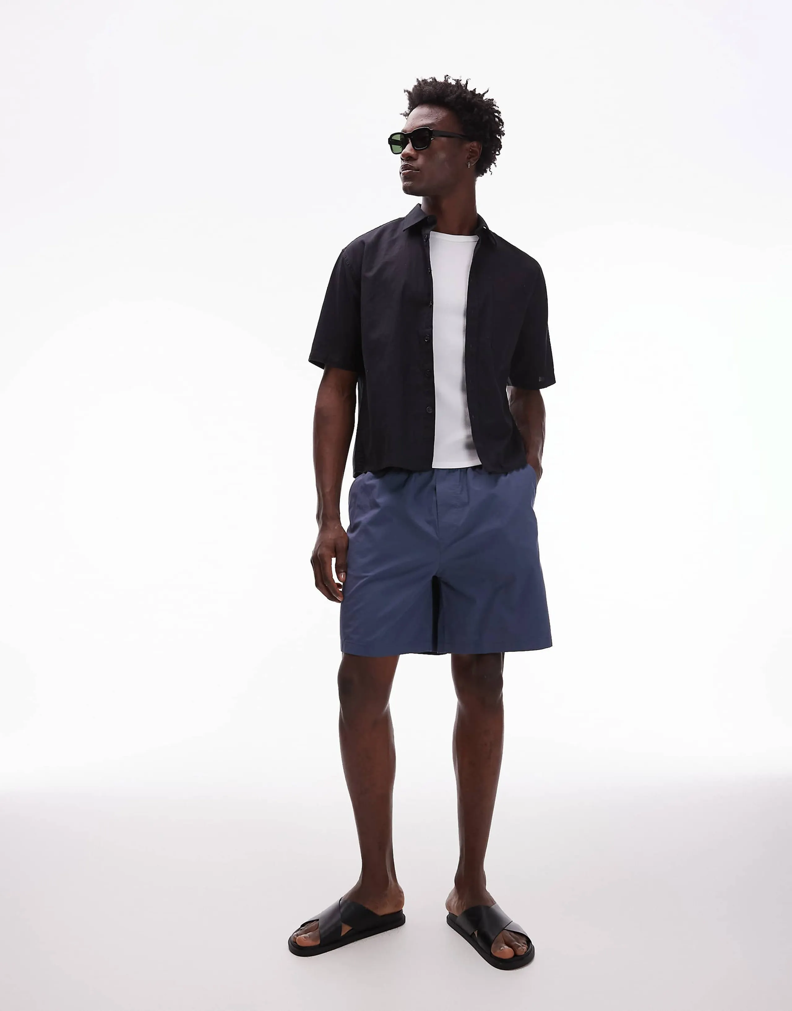 ARKET cotton pull-on shorts in blue