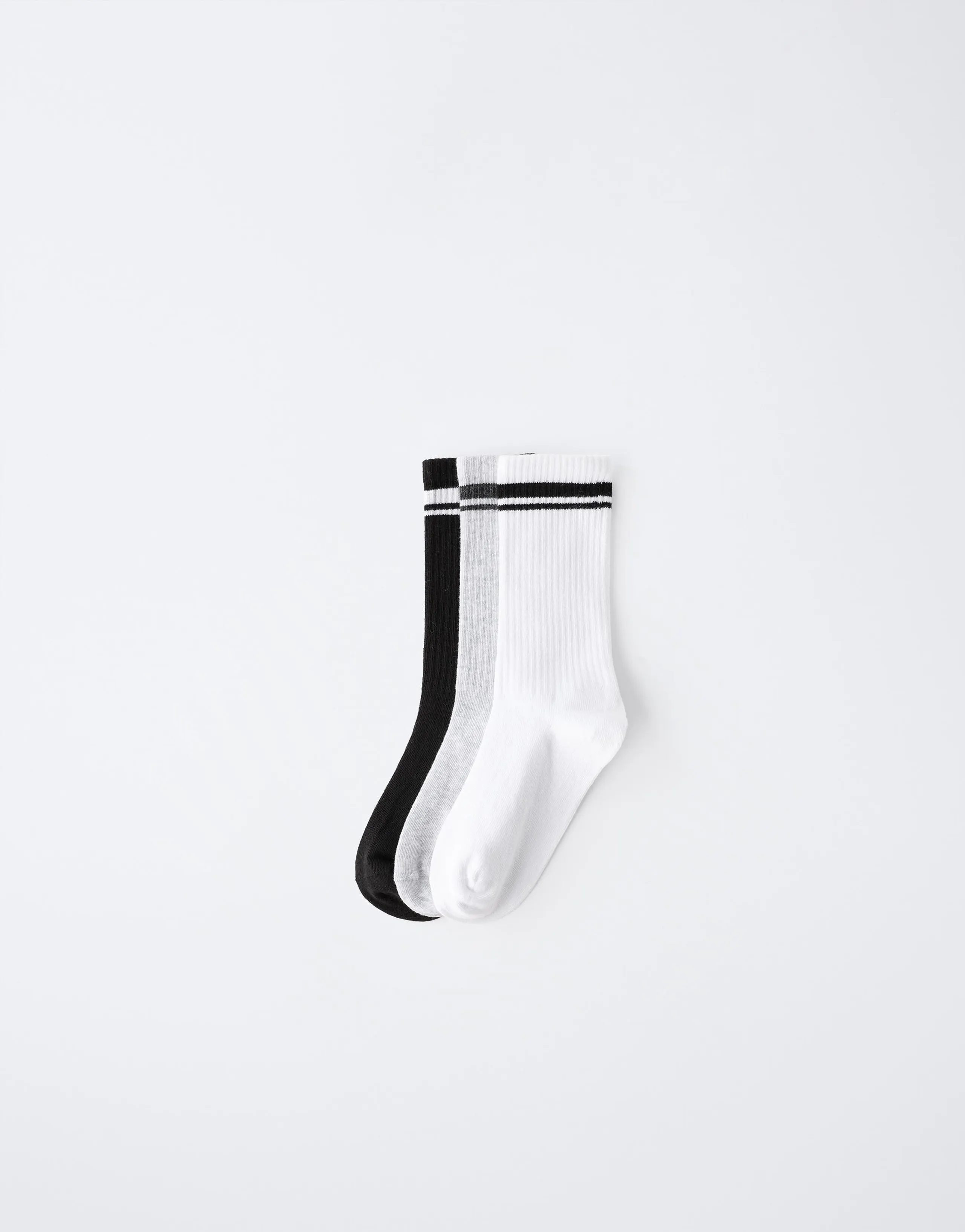 3-PACK OF MID-LENGTH SPORT STRIPE SOCKS