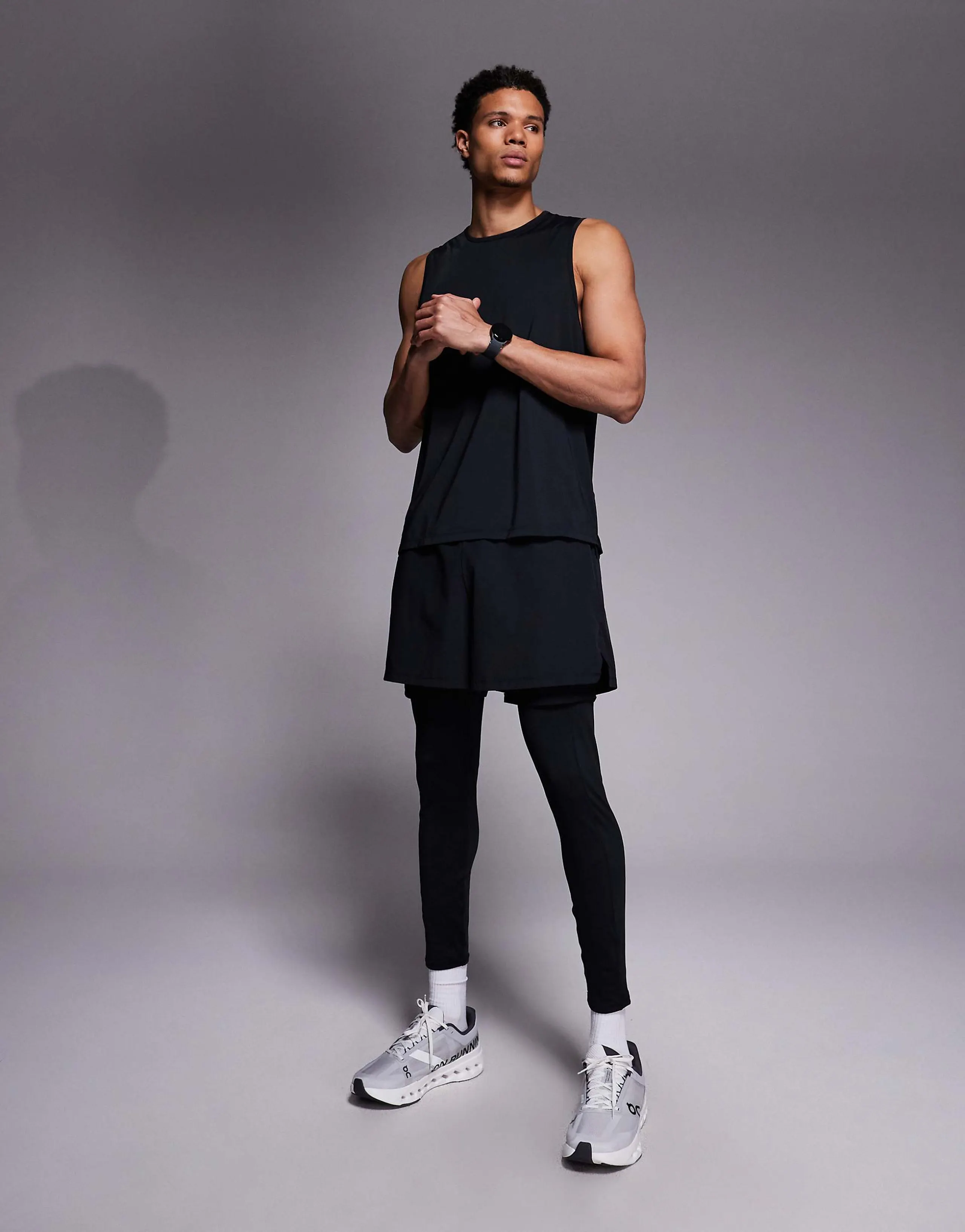 4505 reflective quick dry base layer running tights with energy gel pocket in black