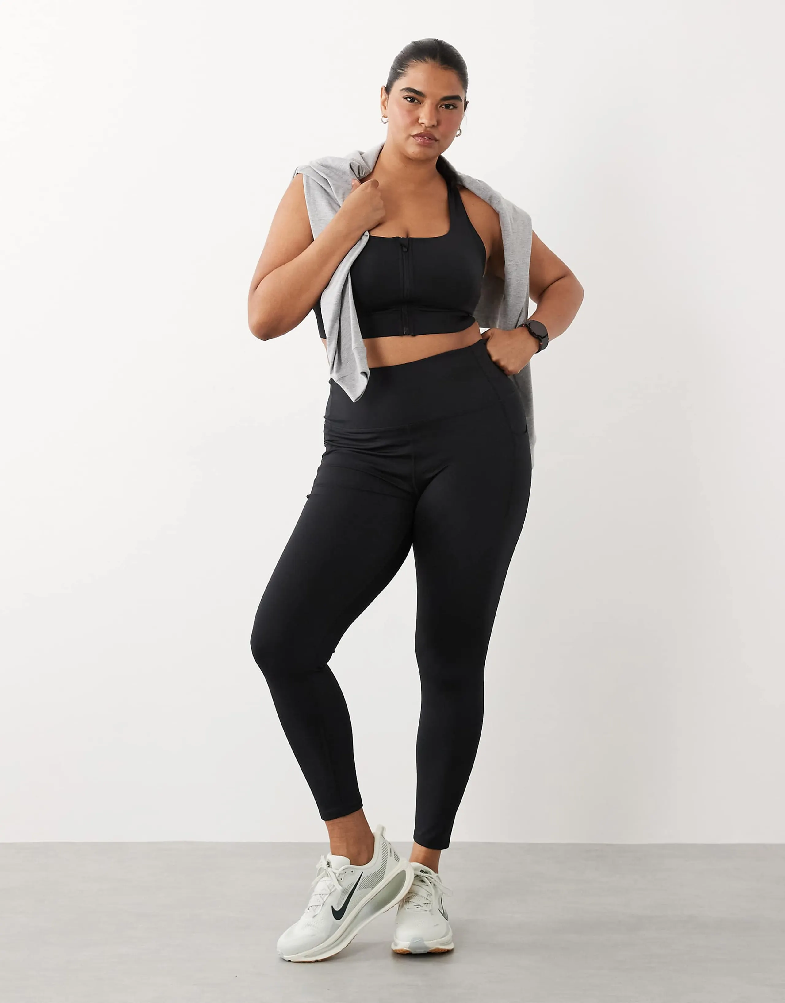4505 Curve active waist snatching high rise gym leggings in black
