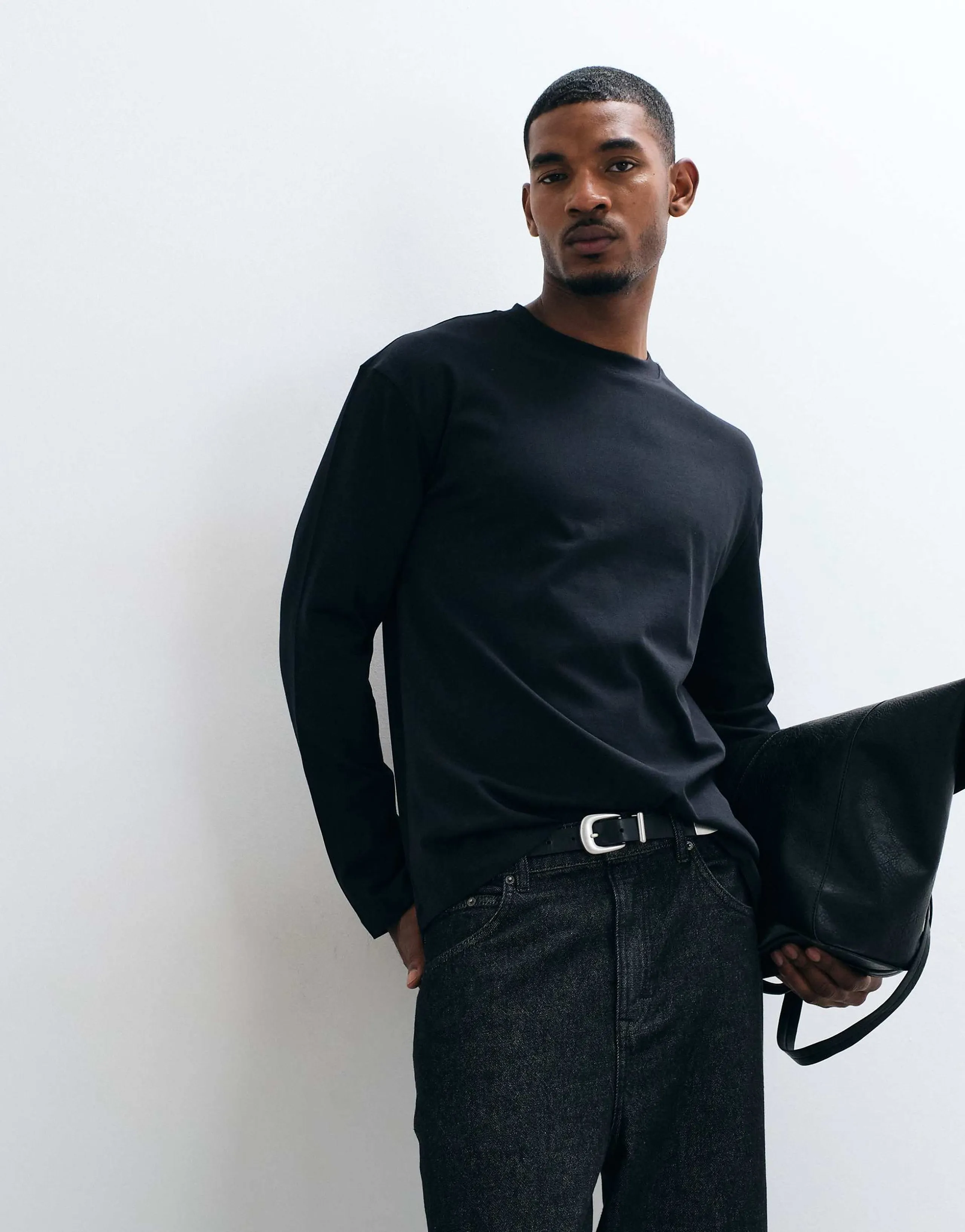 ASOS DESIGN heavyweight relaxed long sleeve T-shirt in black