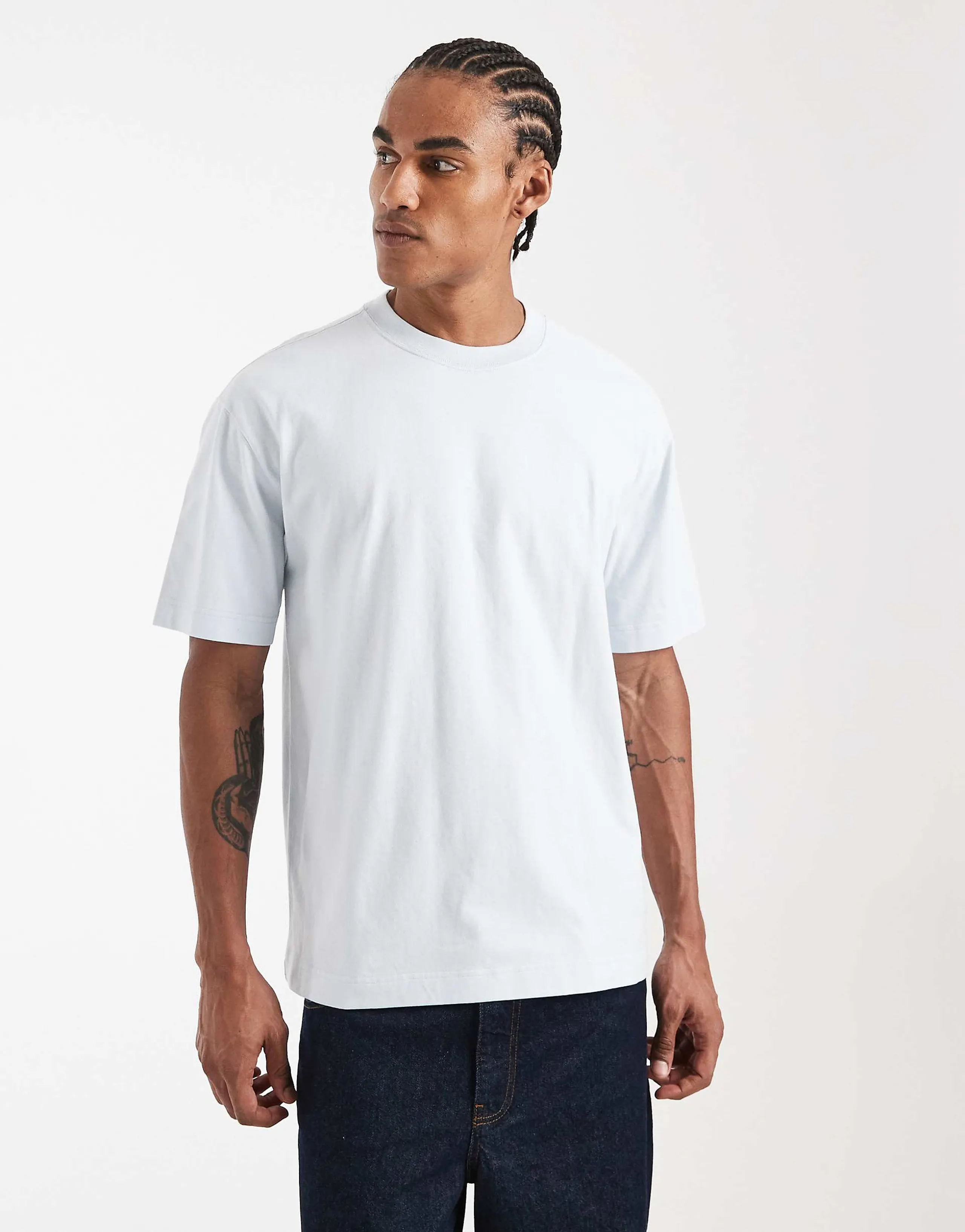 Hollister boxy oversized T-shirt in blue wash