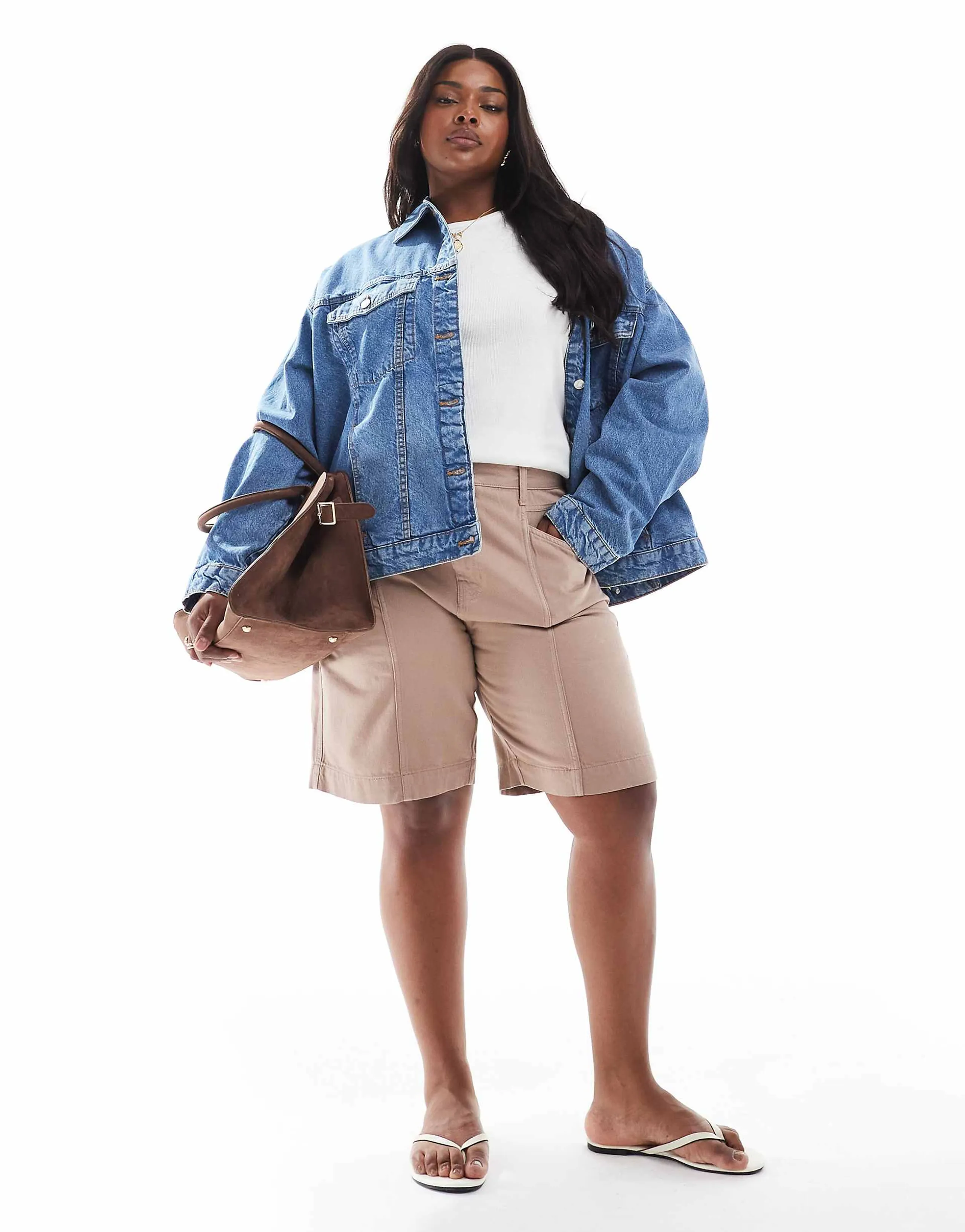 ASOS DESIGN Curve board shorts in sand