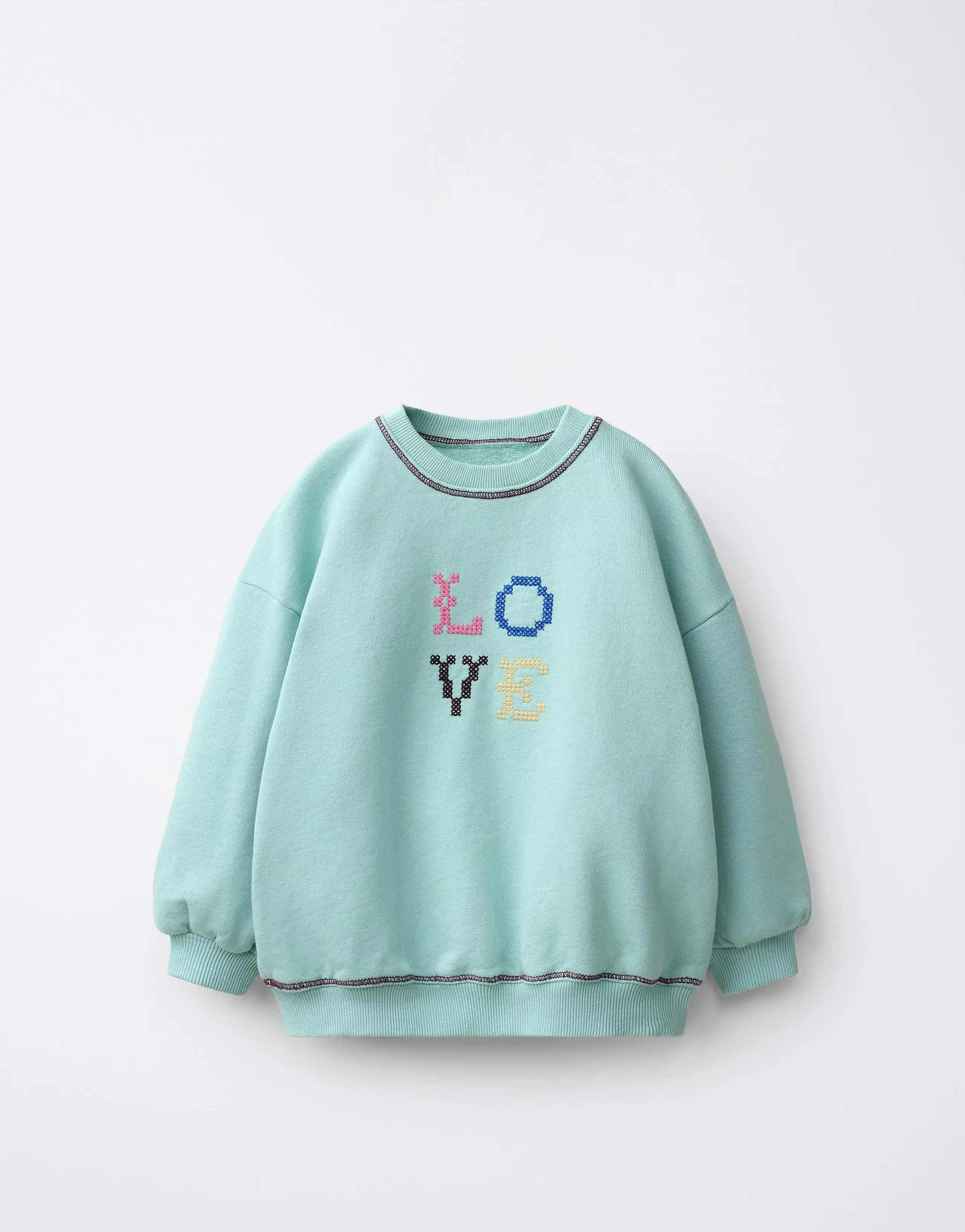 EMBROIDERED SLOGAN SWEATSHIRT