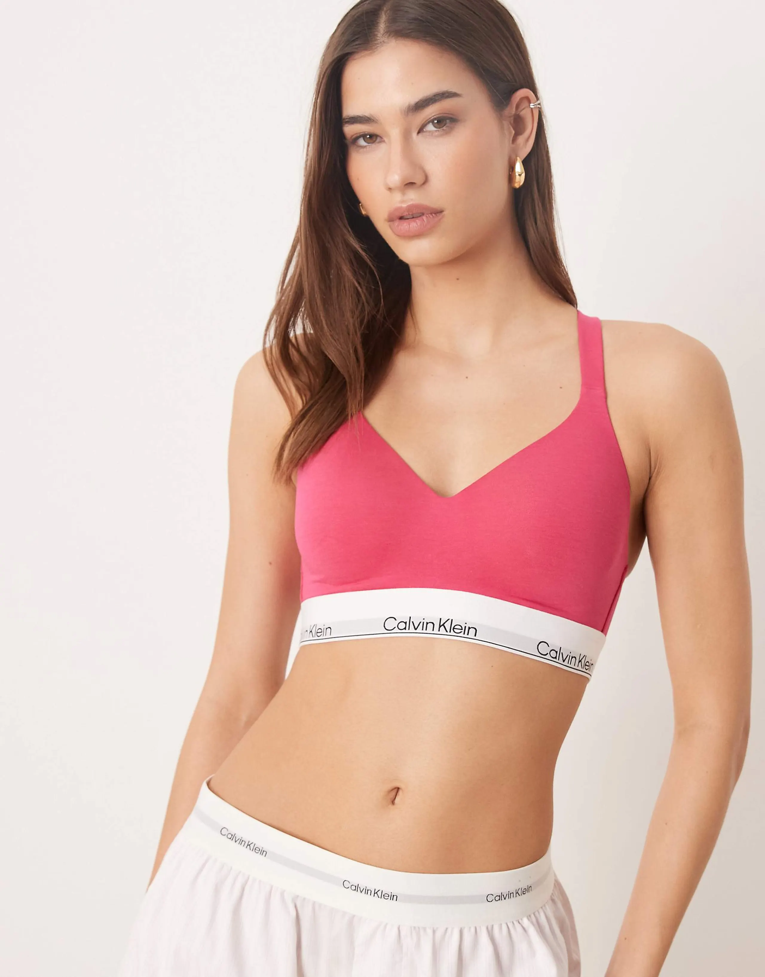 Calvin Klein Icon Cotton Modal lift bralette in vibrant pink
