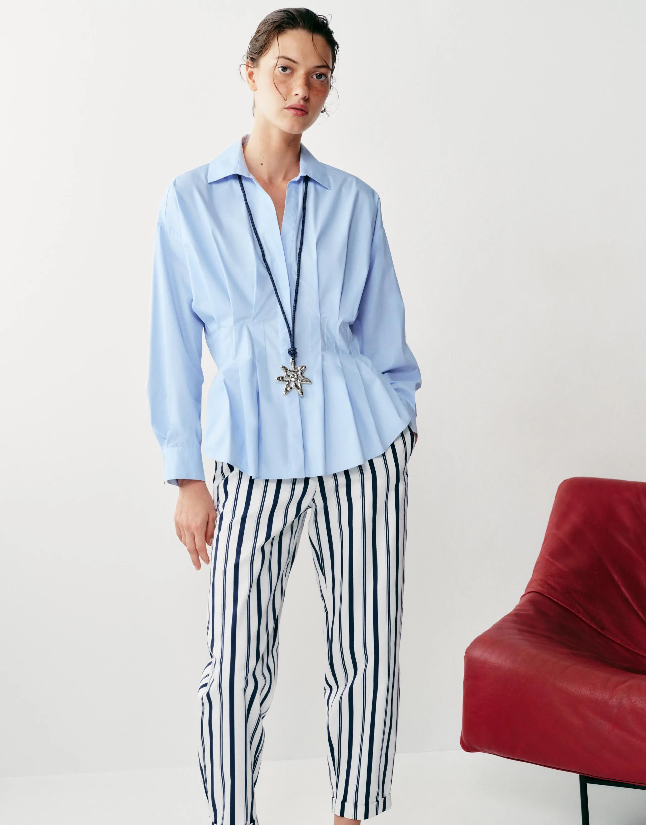 STRIPED CHINOS