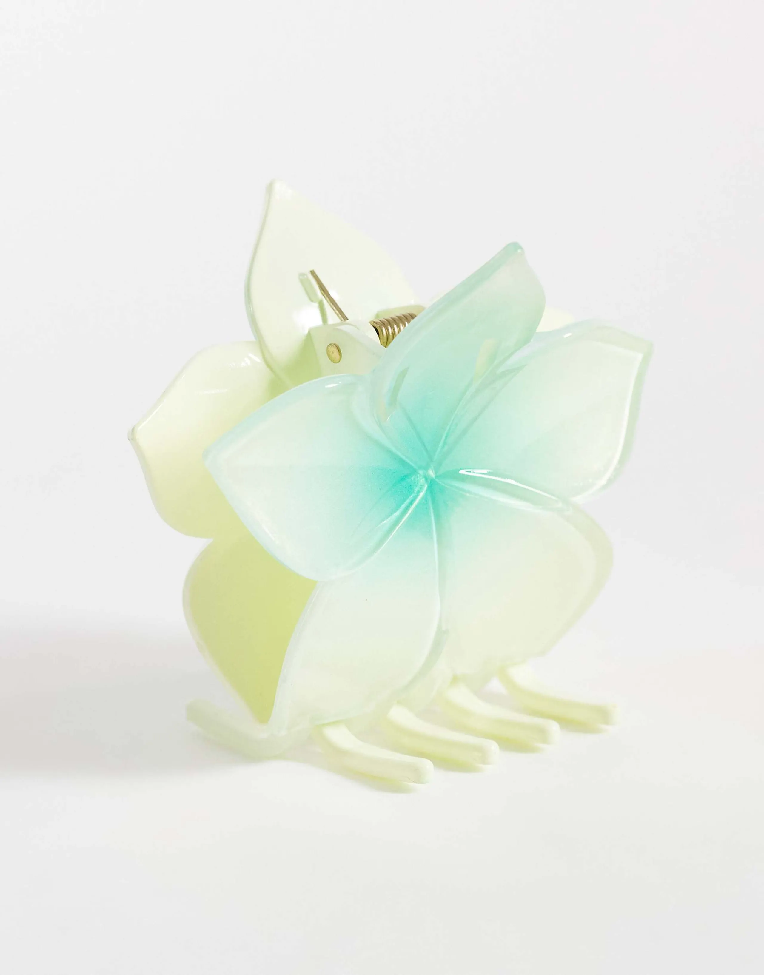 DesignB London hibiscus flower hair claw clip in teal