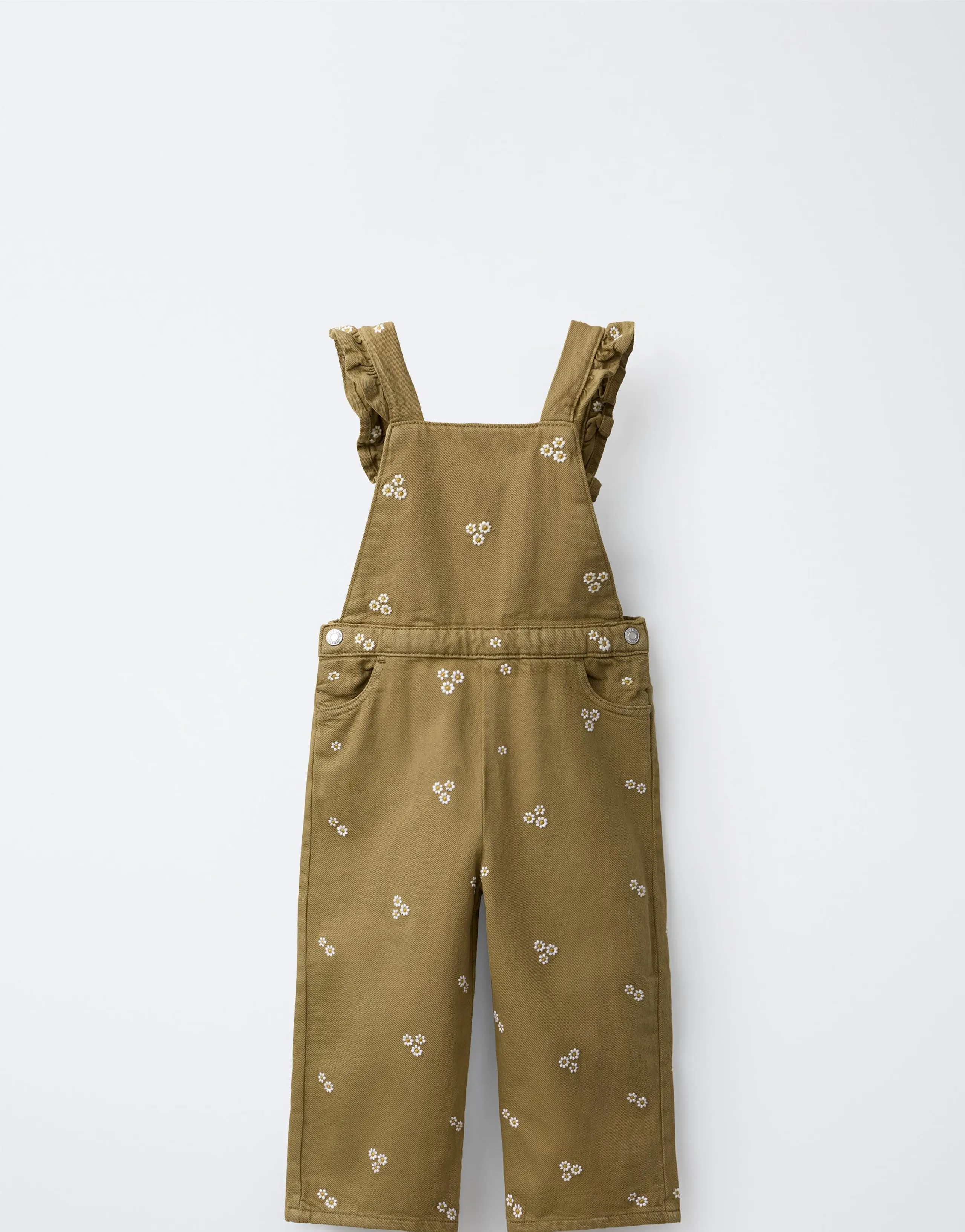 FLORAL EMBROIDERED TWILL DUNGAREES