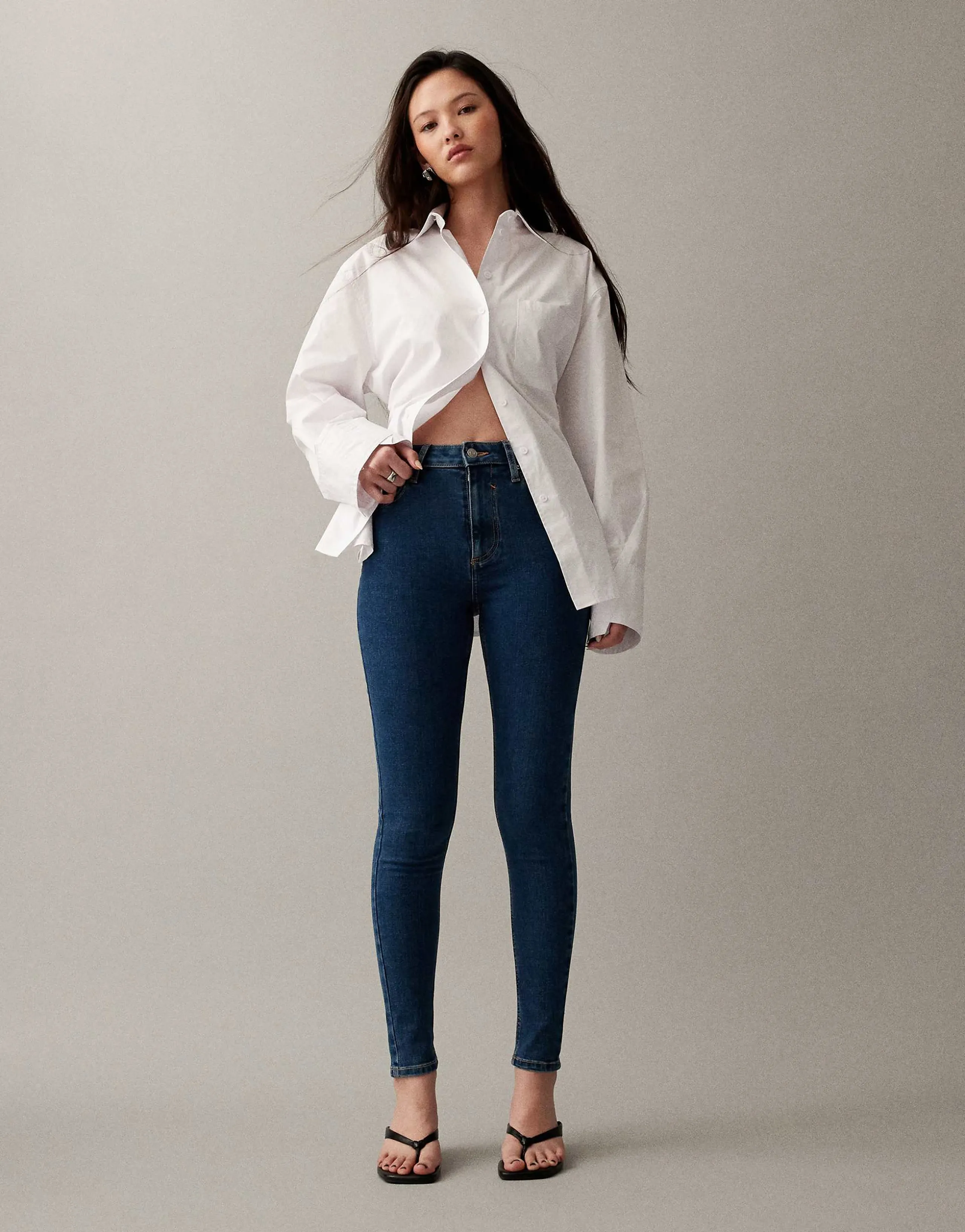 ASOS DESIGN skinny jeans in mid blue 