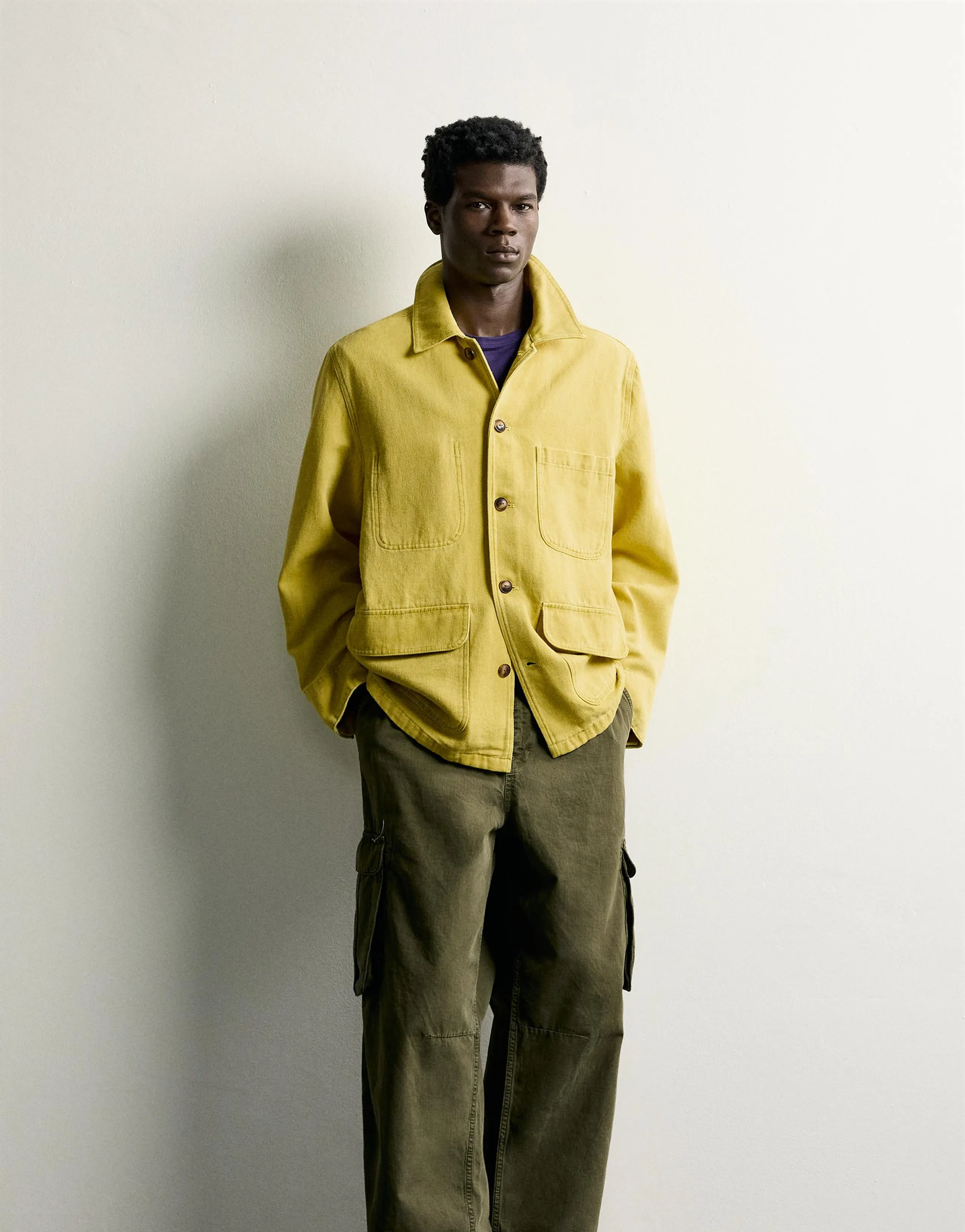 WASHED TEXTURE RELAXED FIT OVERSHIRT