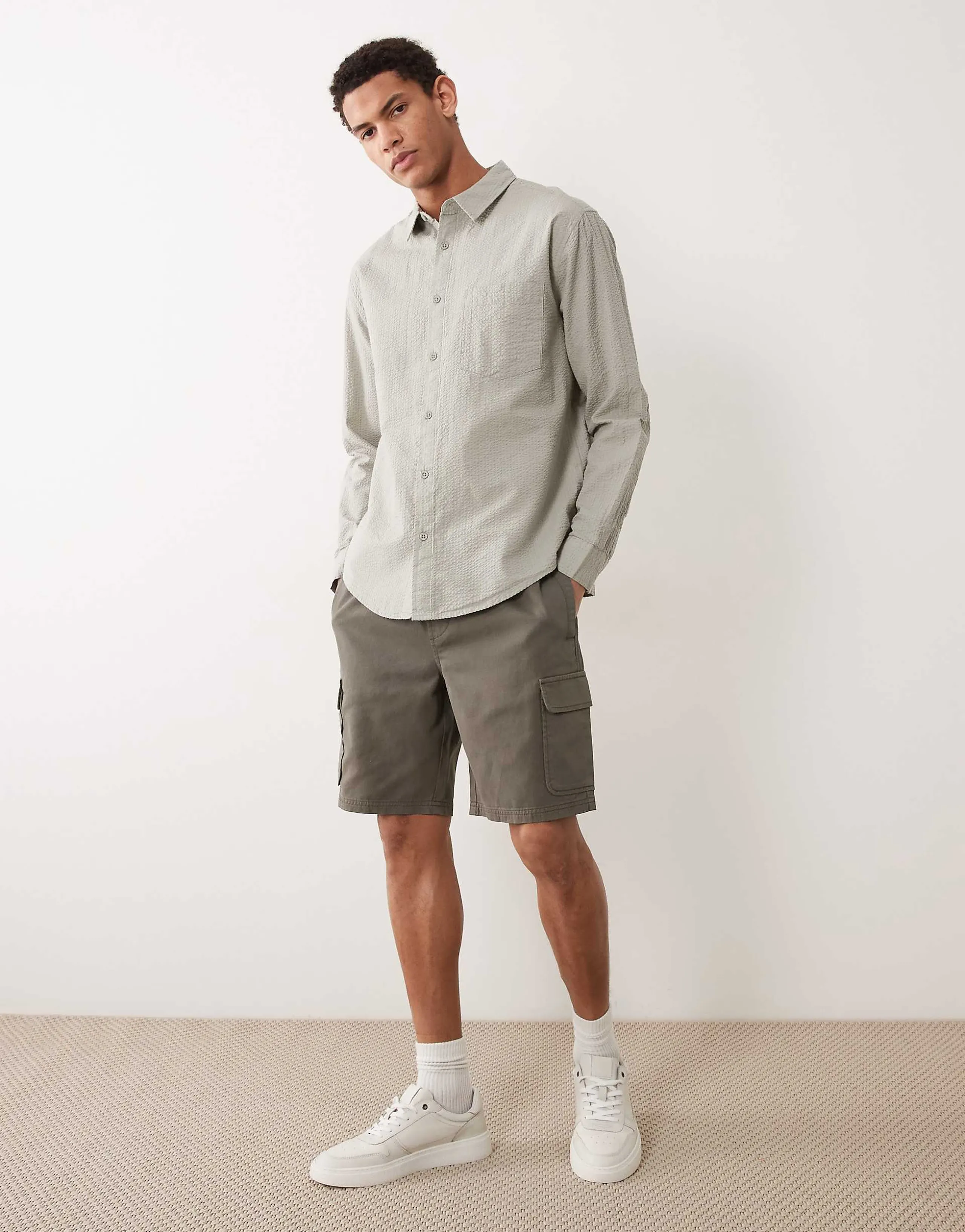 ASOS DESIGN cargo shorts in khaki