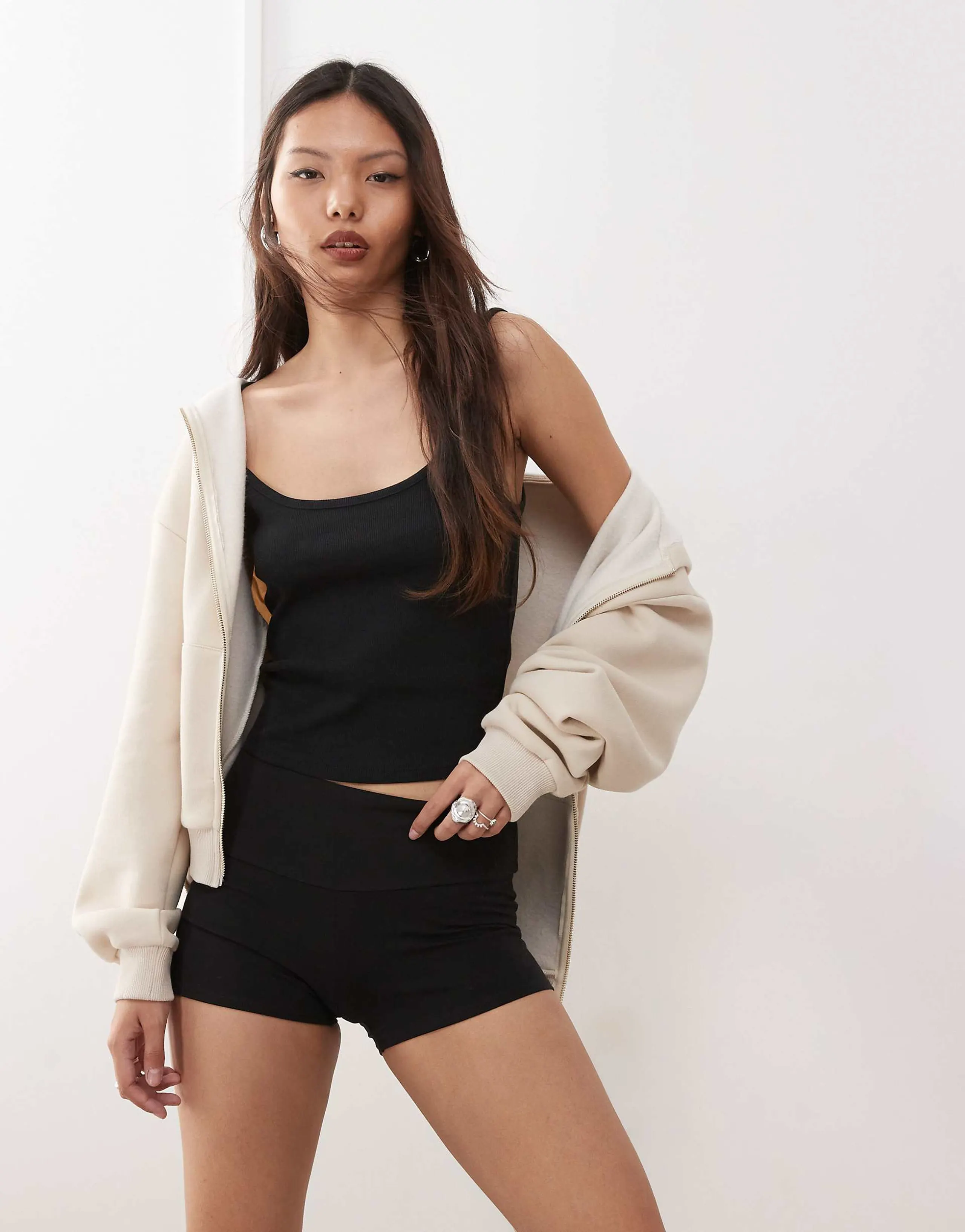 Weekday jersey hot pants in black