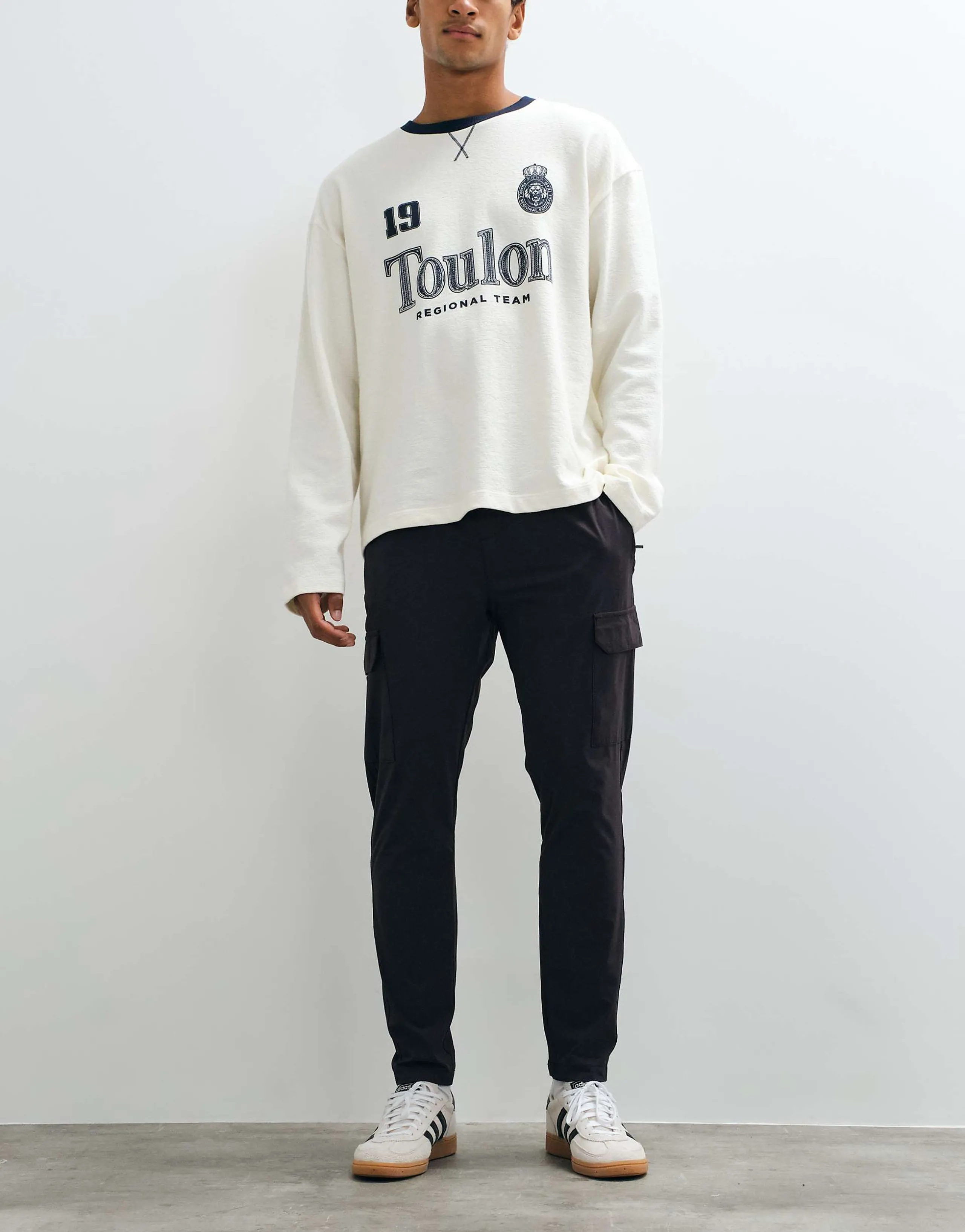 Brave Soul ripstop cargo pants with elastic waist in charcoal