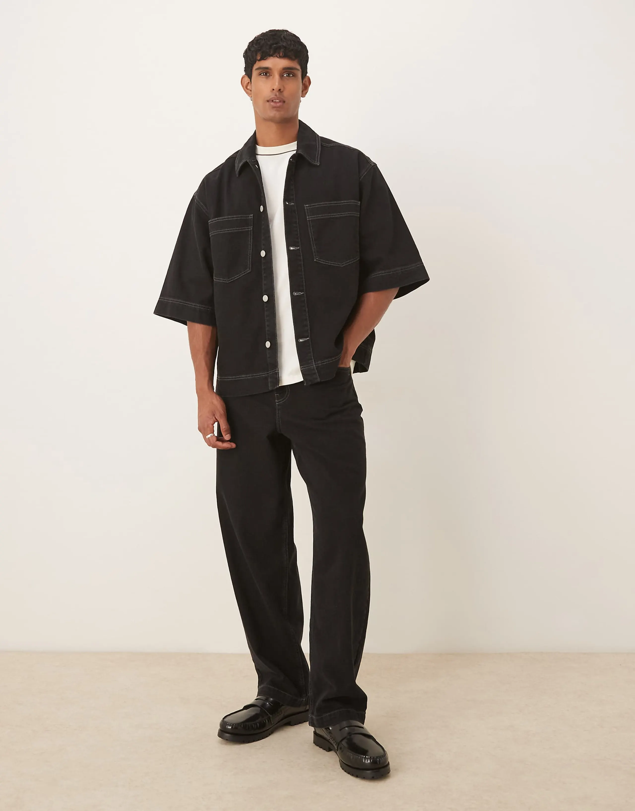 ASOS DESIGN loose jeans in black - part of a set