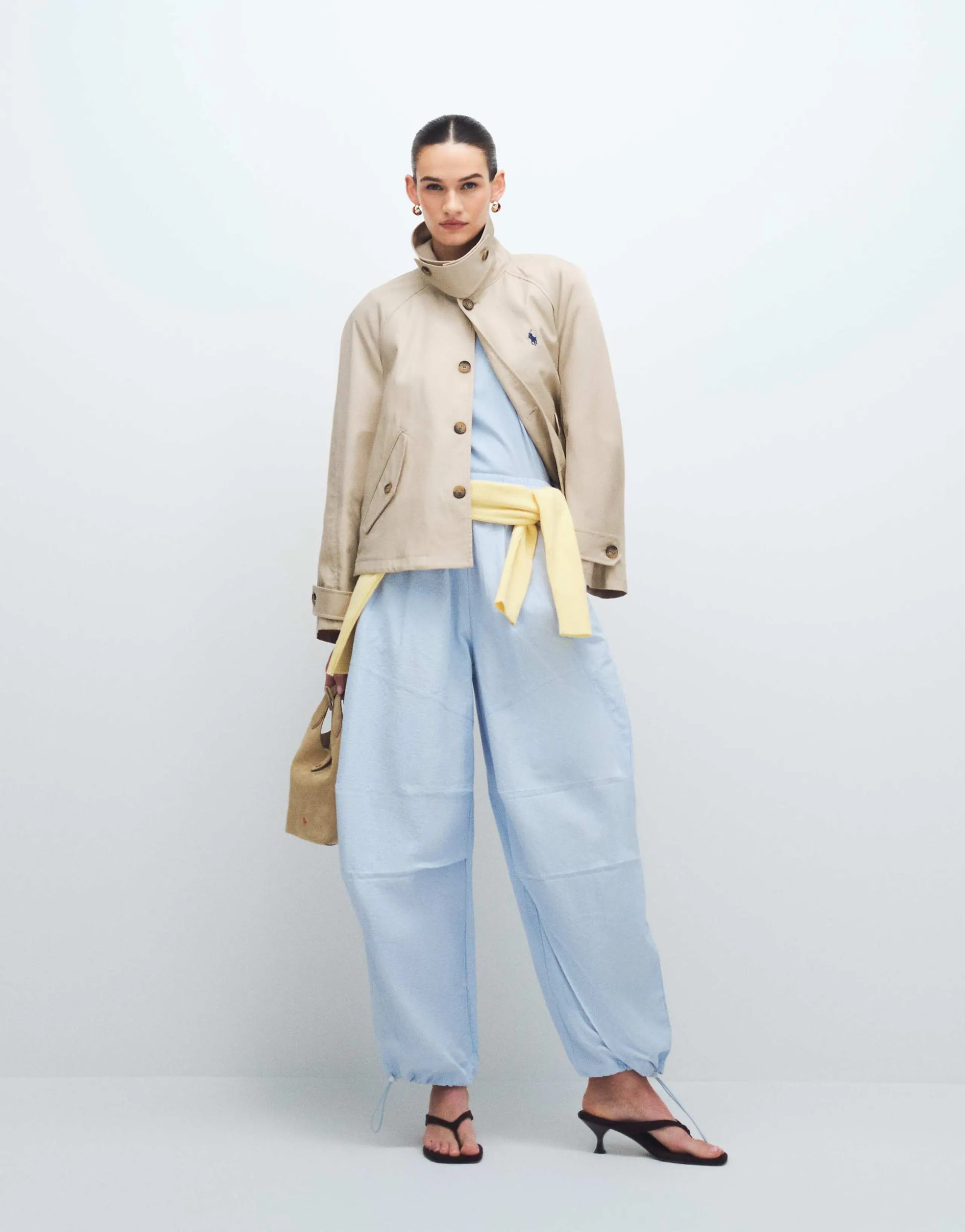 BRONZE SNAKE Lavinia pinstriped pants in blue