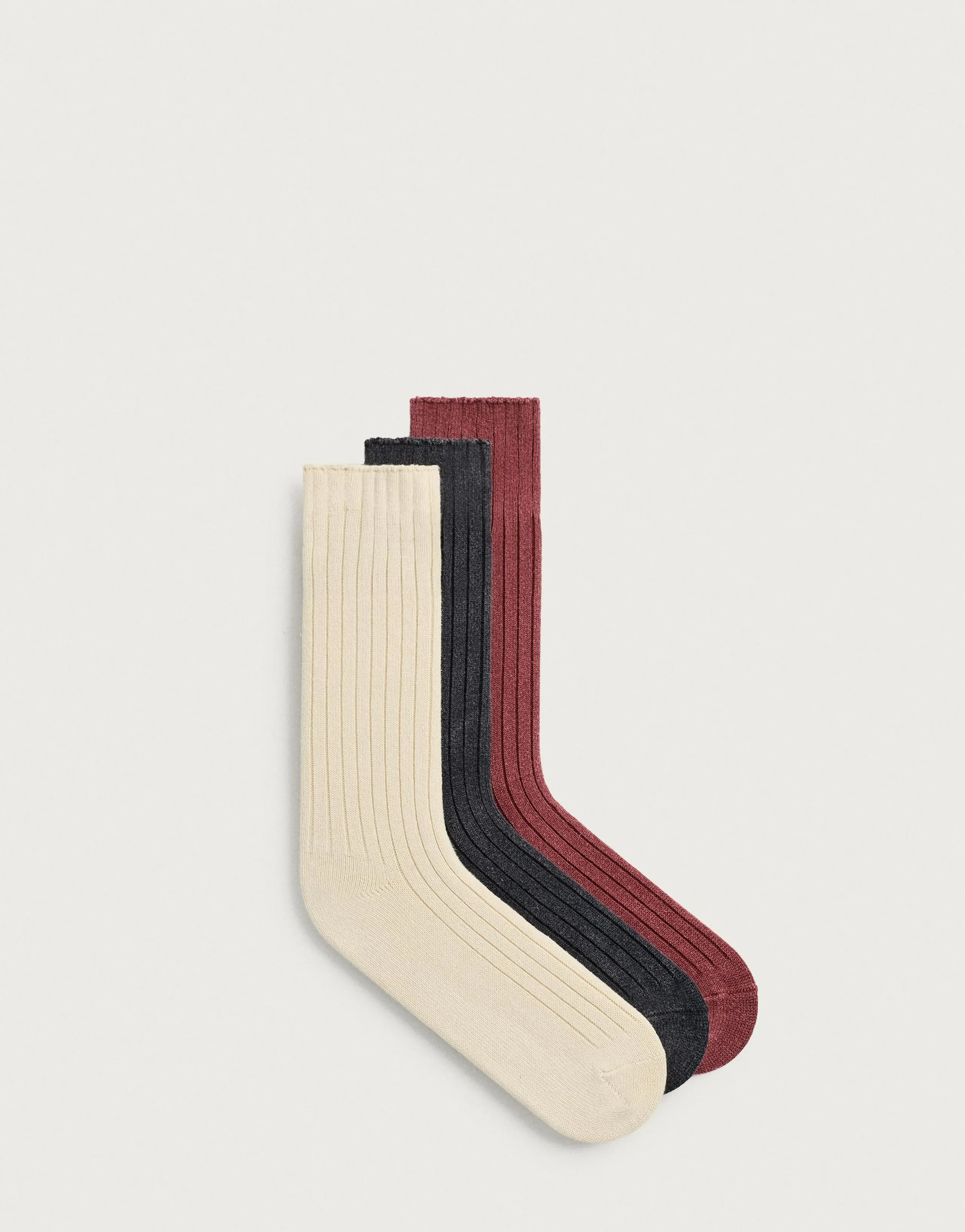 3-PACK OF WASHED RIBBED SOCKS