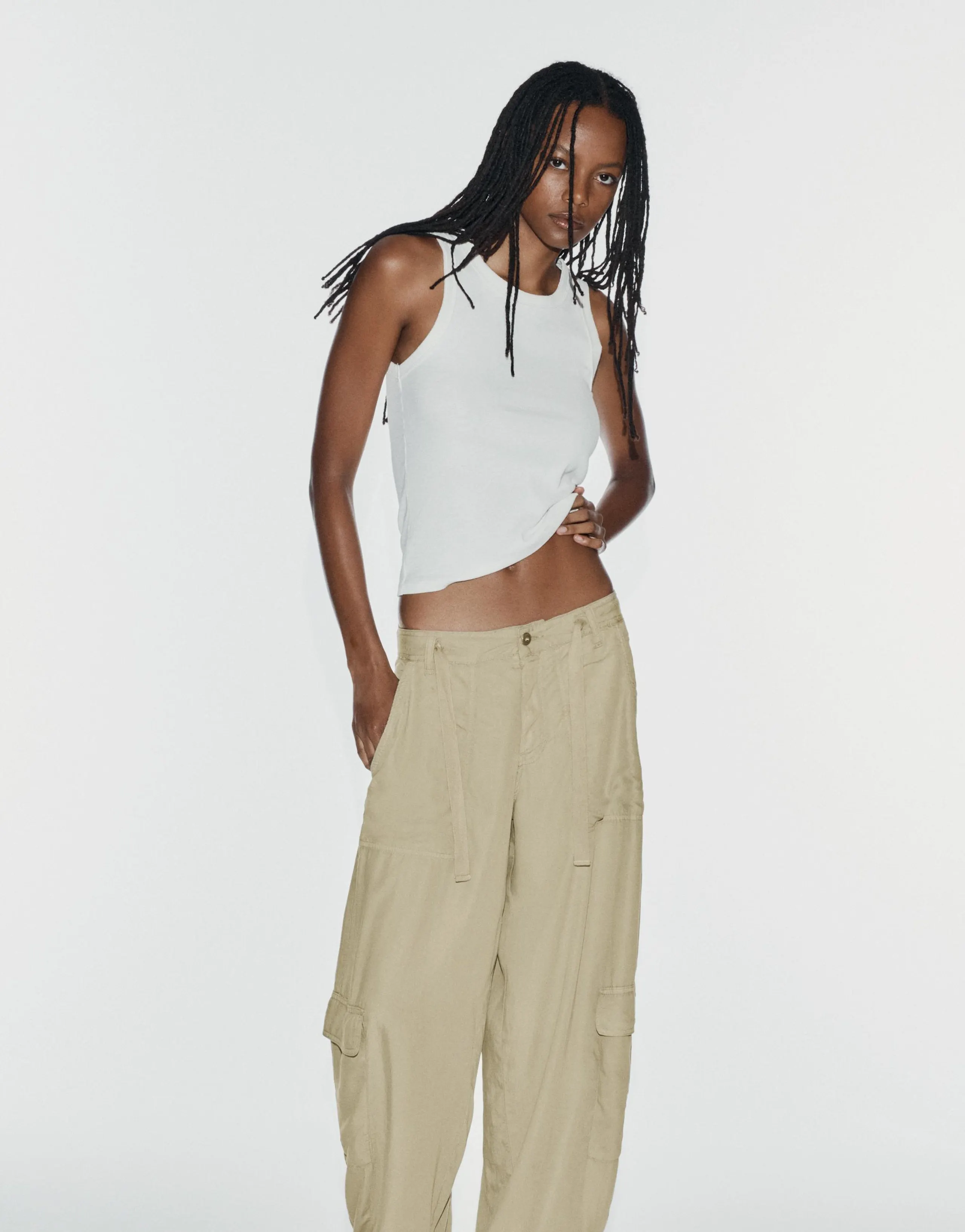 Oversize flowing cargo trousers