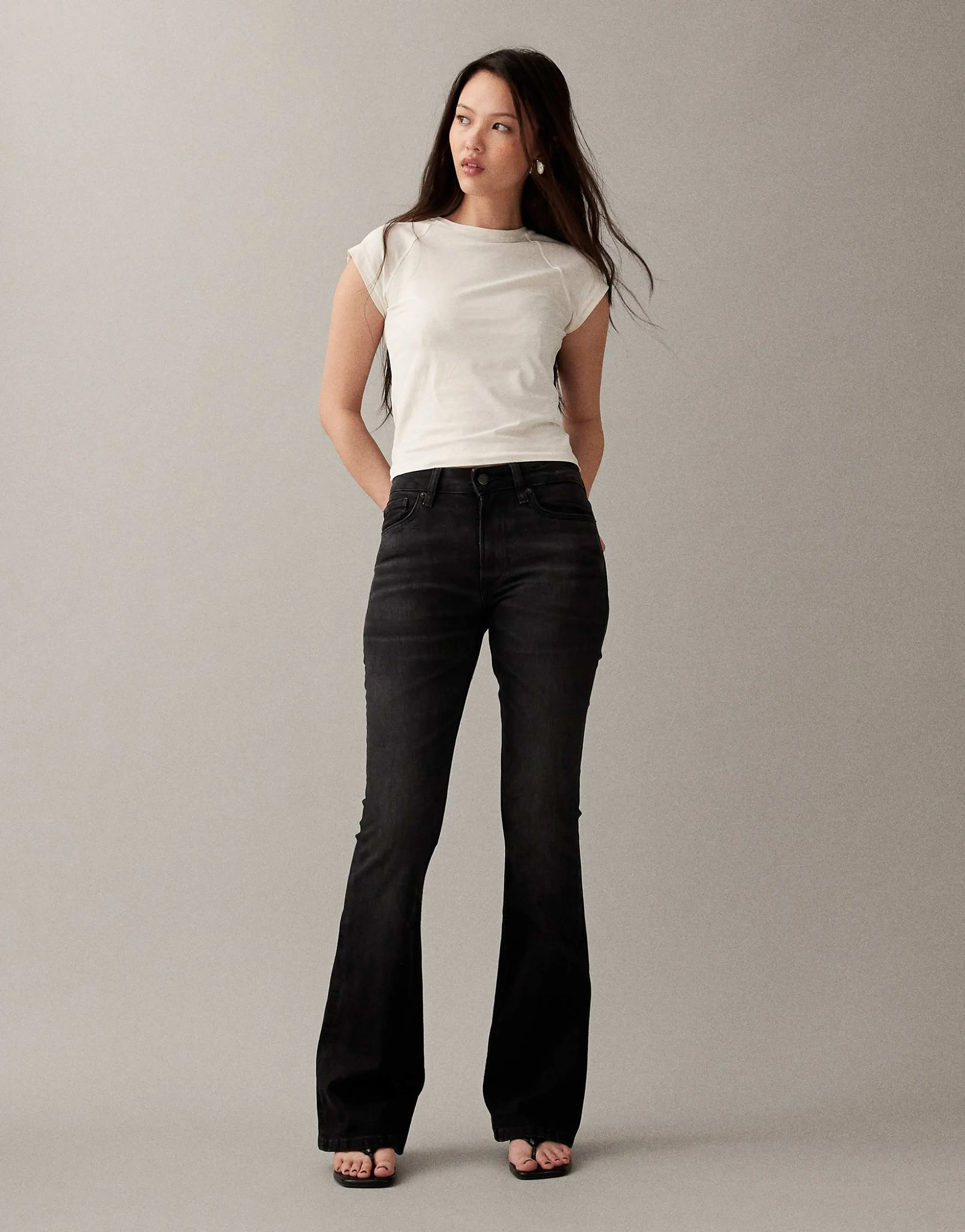 ASOS DESIGN bootcut flare jeans in black