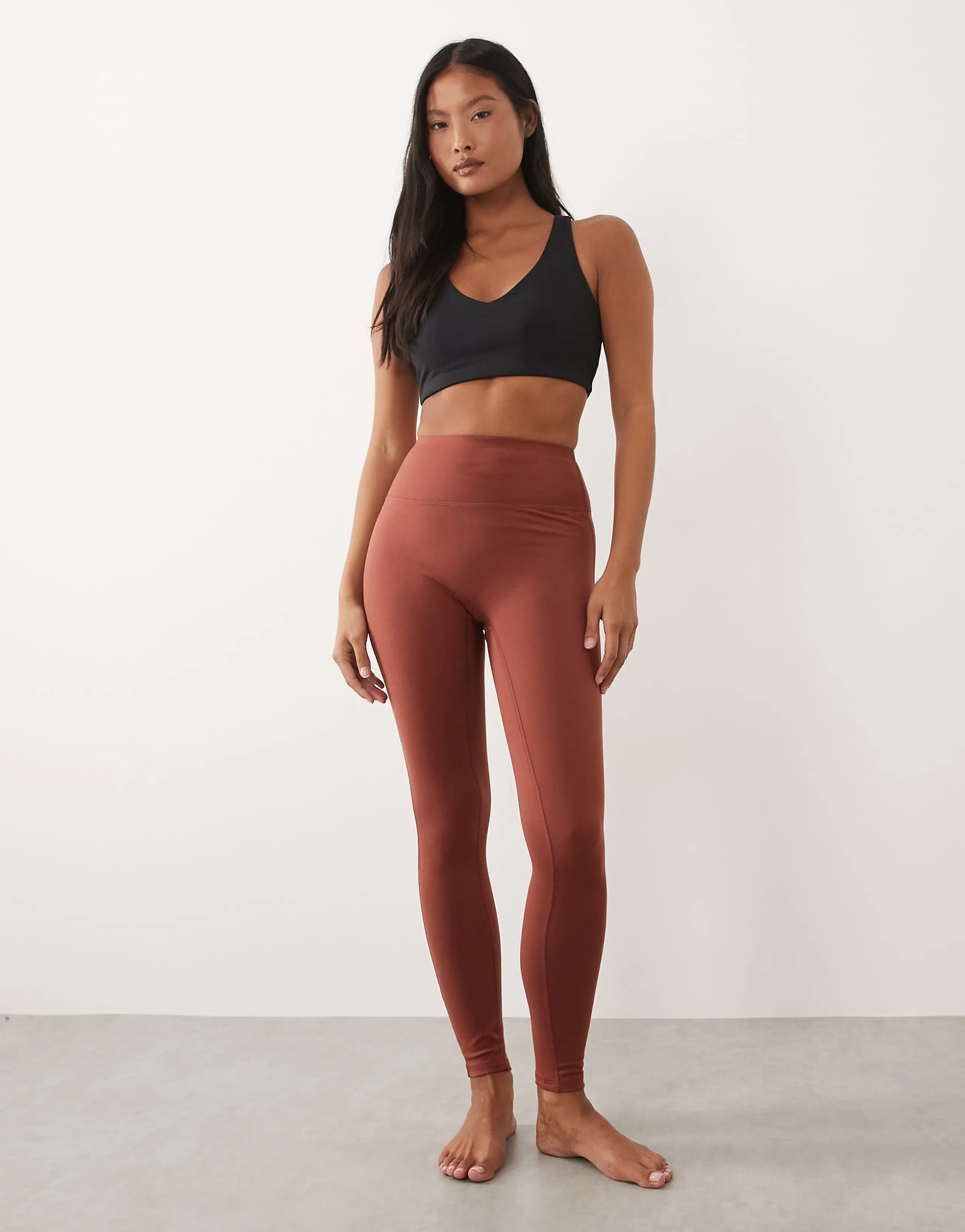 4505 Petite Icon soft touch high waist yoga leggings in amber