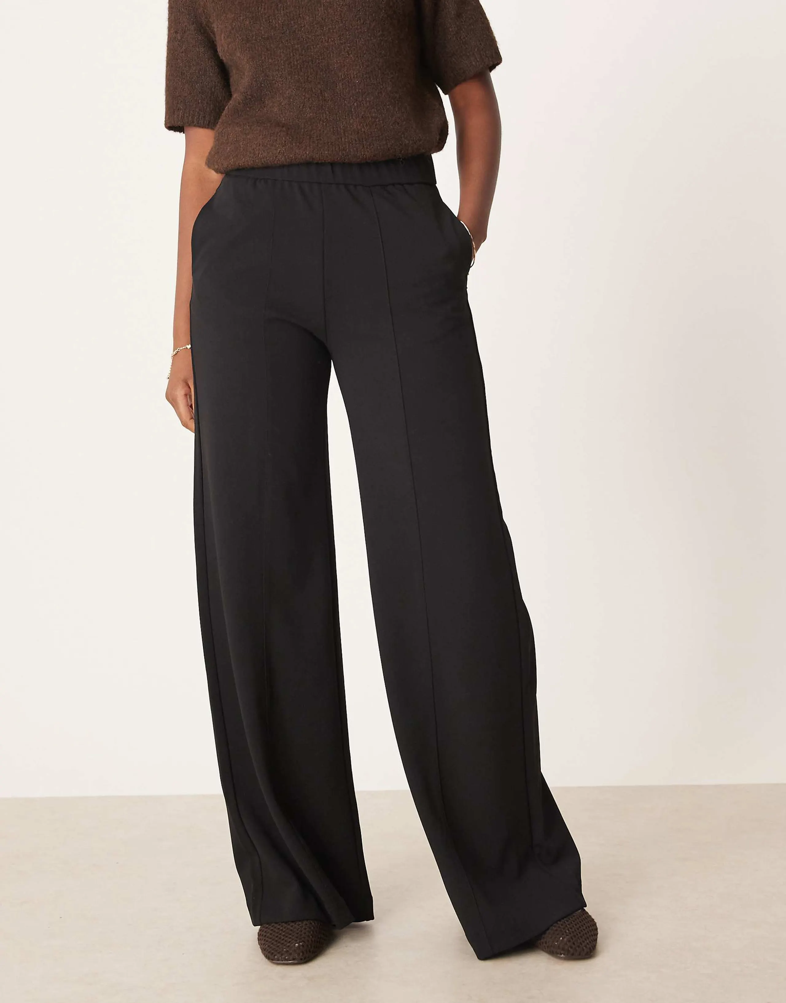 JJXX wide leg pants in black