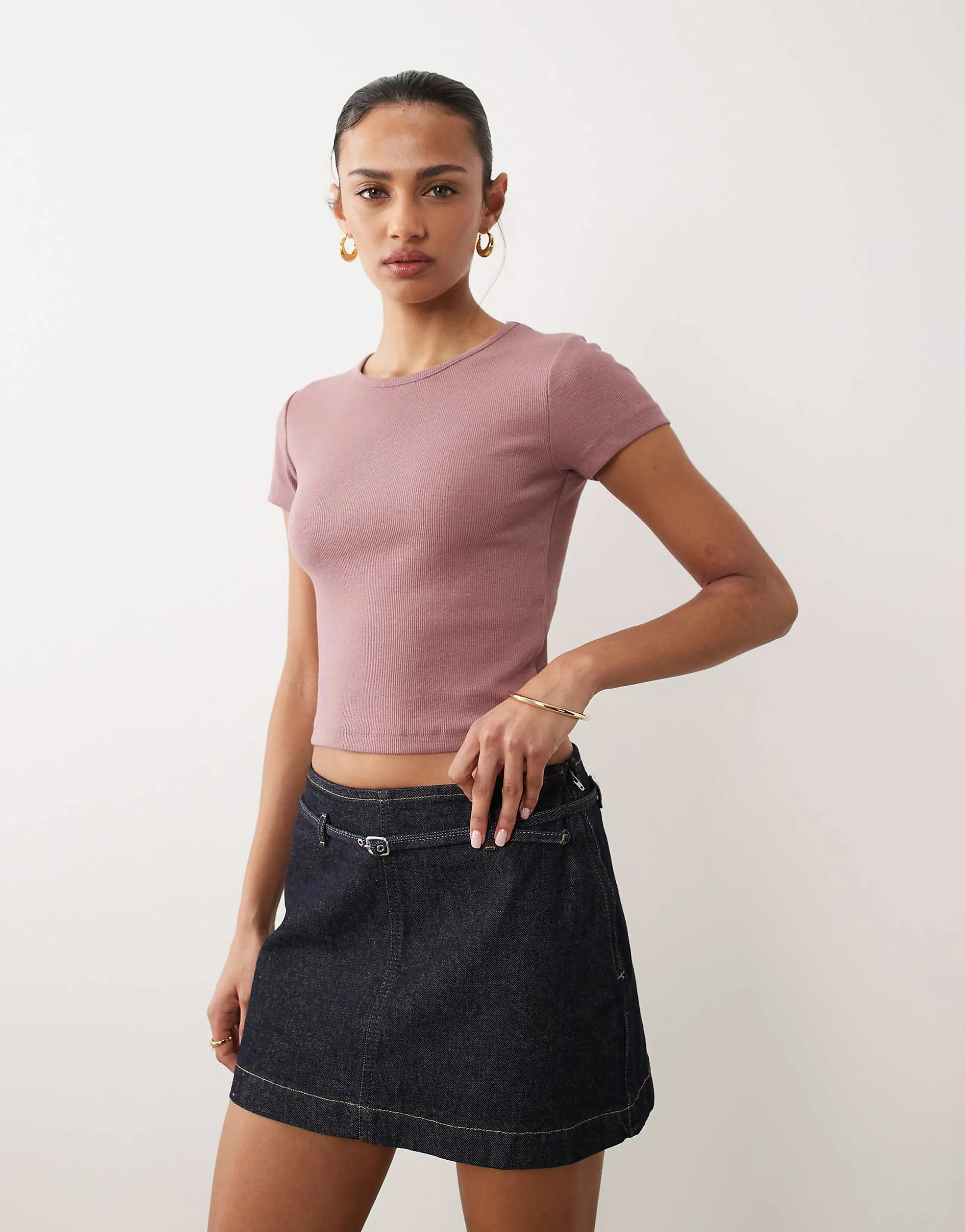 Mango Teen baby tee in pink