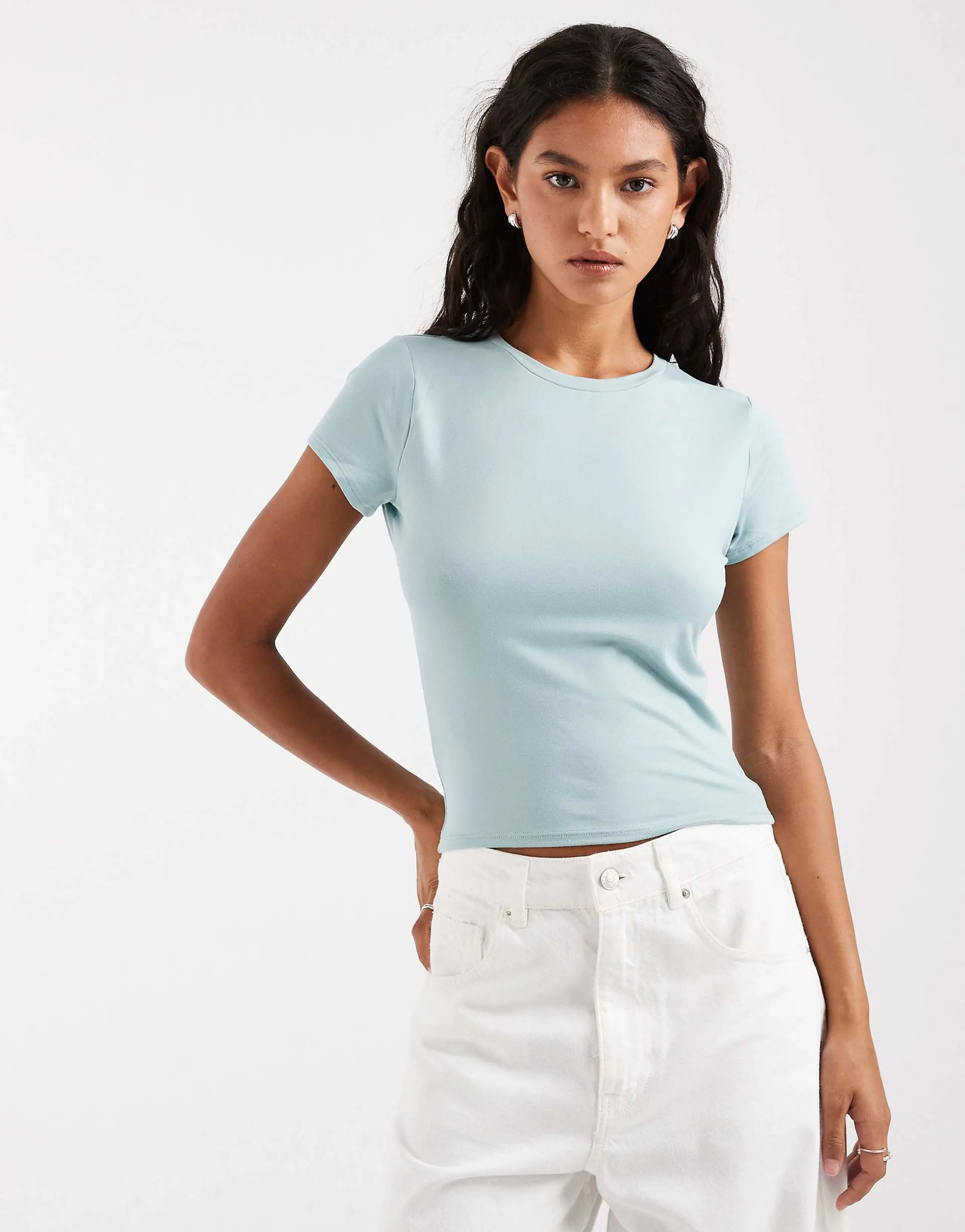Hollister seamless baby tee in baby blue
