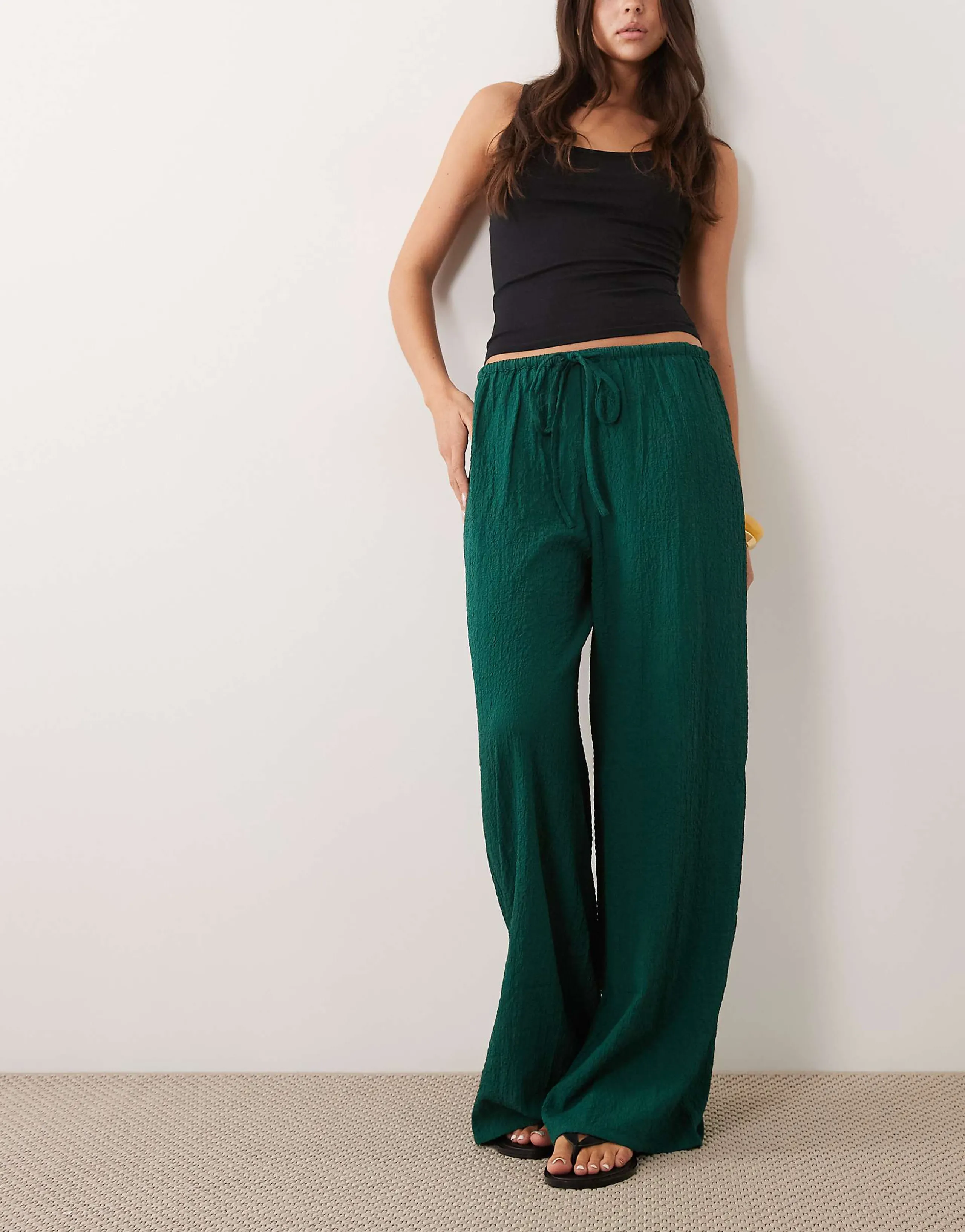 Wednesday's Girl wide leg pants in pineneedle 