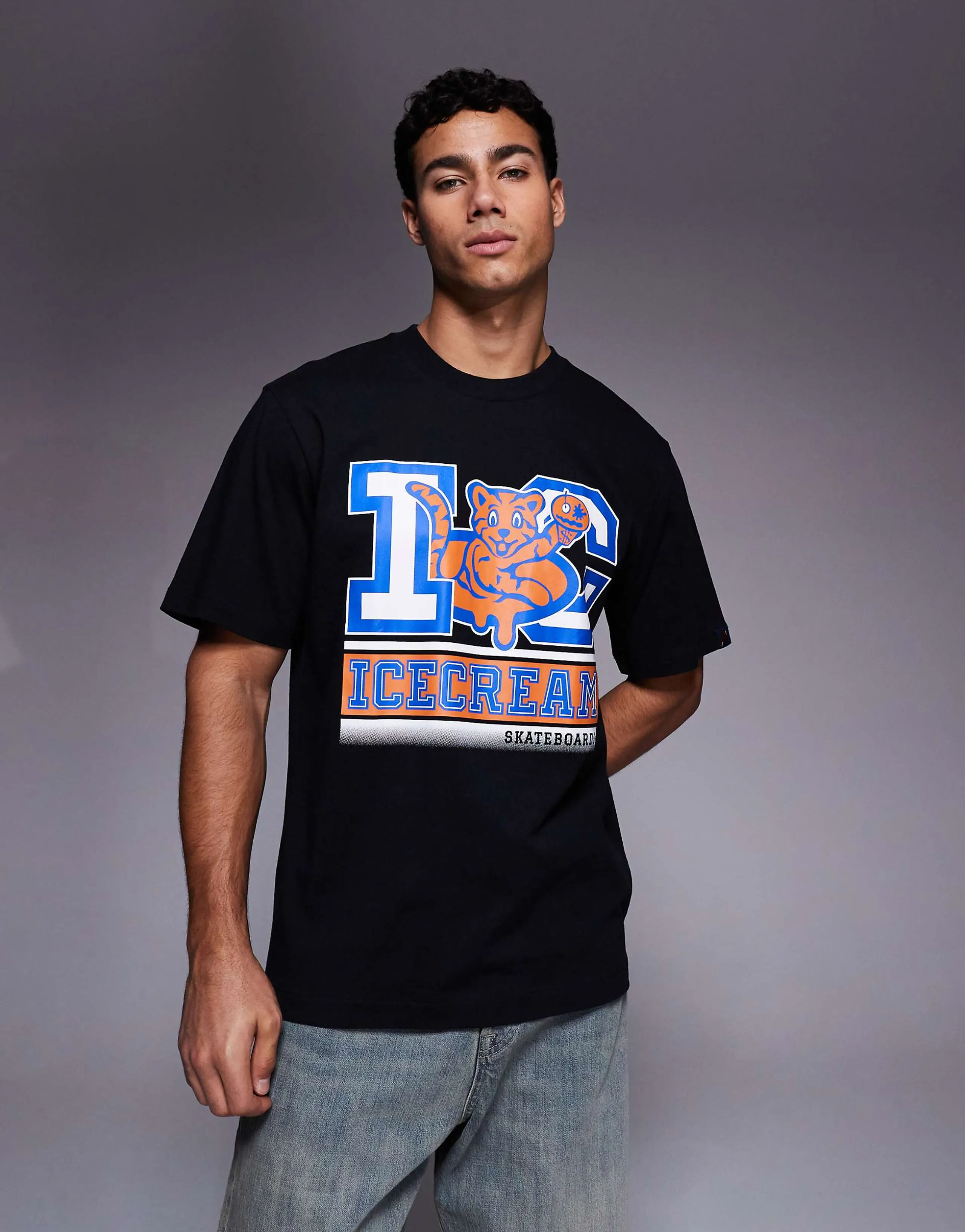 ICECREAM cubs logo design T-shirt in black
