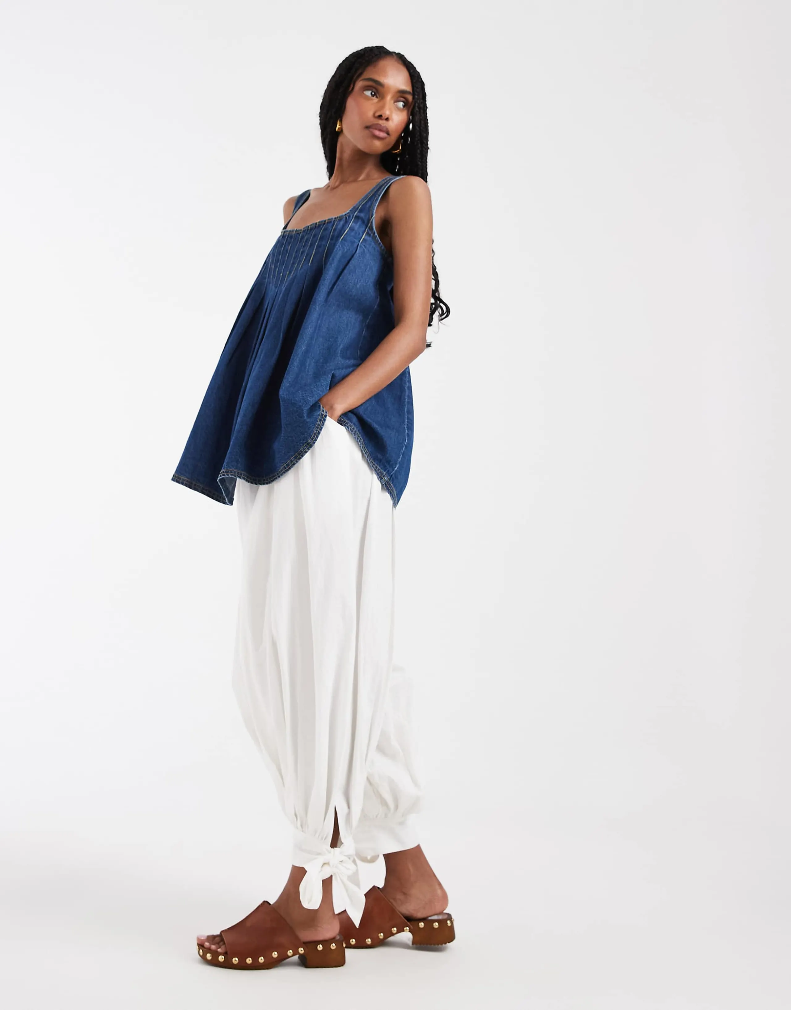 Free People Katie denim tunic in deep wash 
