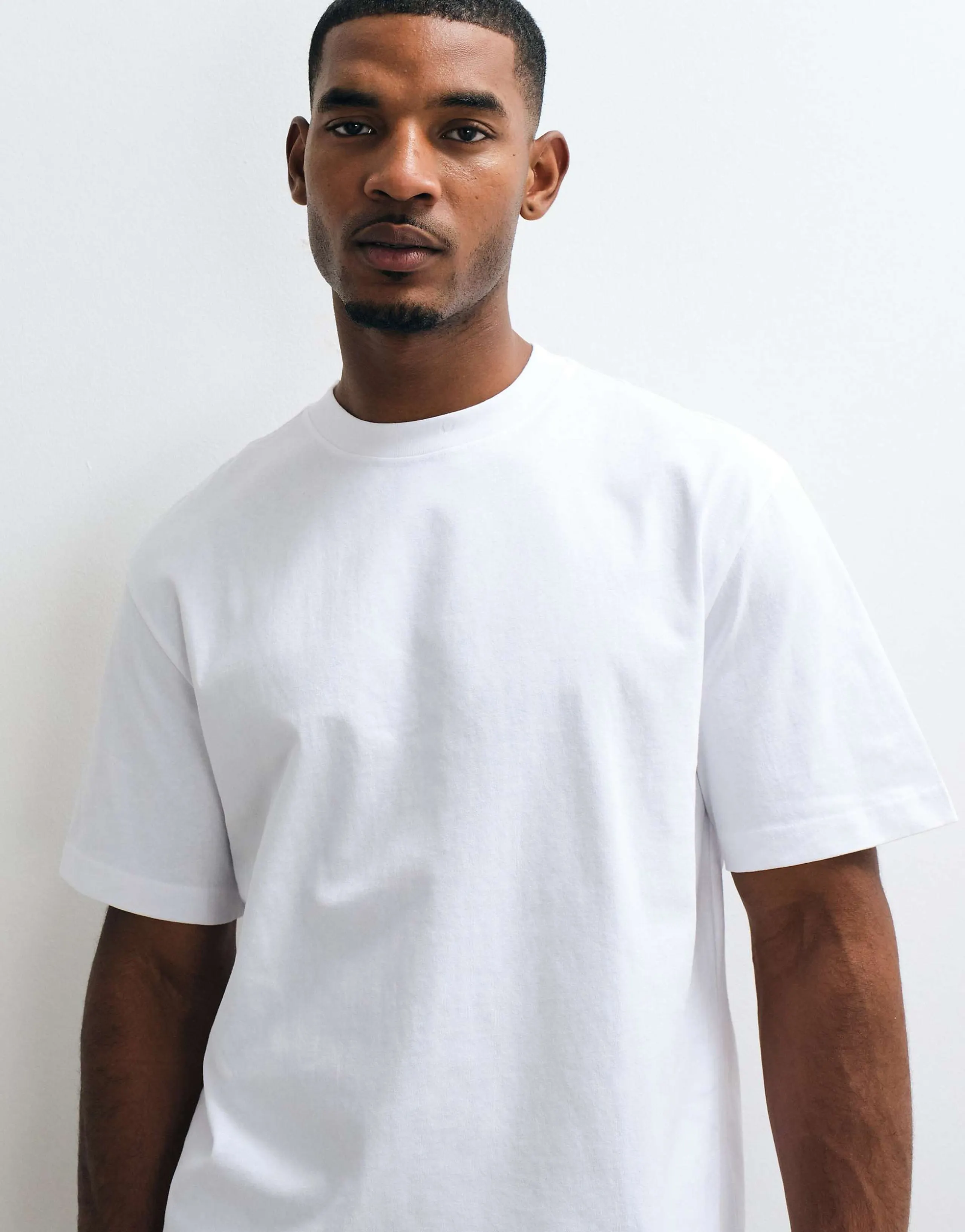 Weekday boxy oversized fit heavy weight jersey T-shirt in white