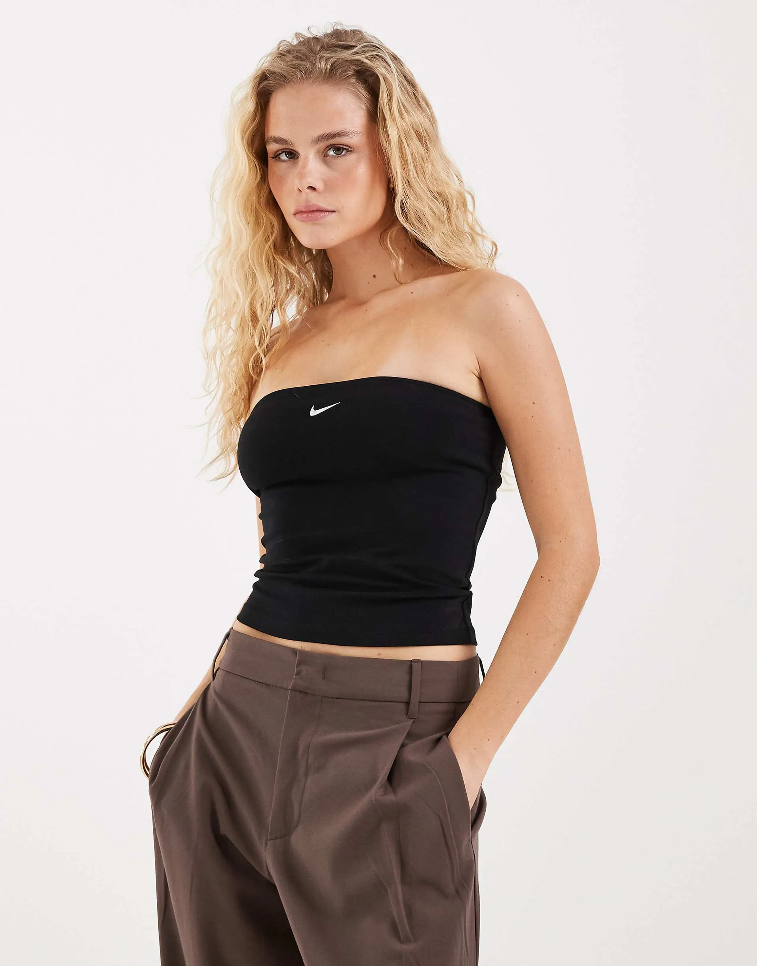 Nike tube bandeau top in black 