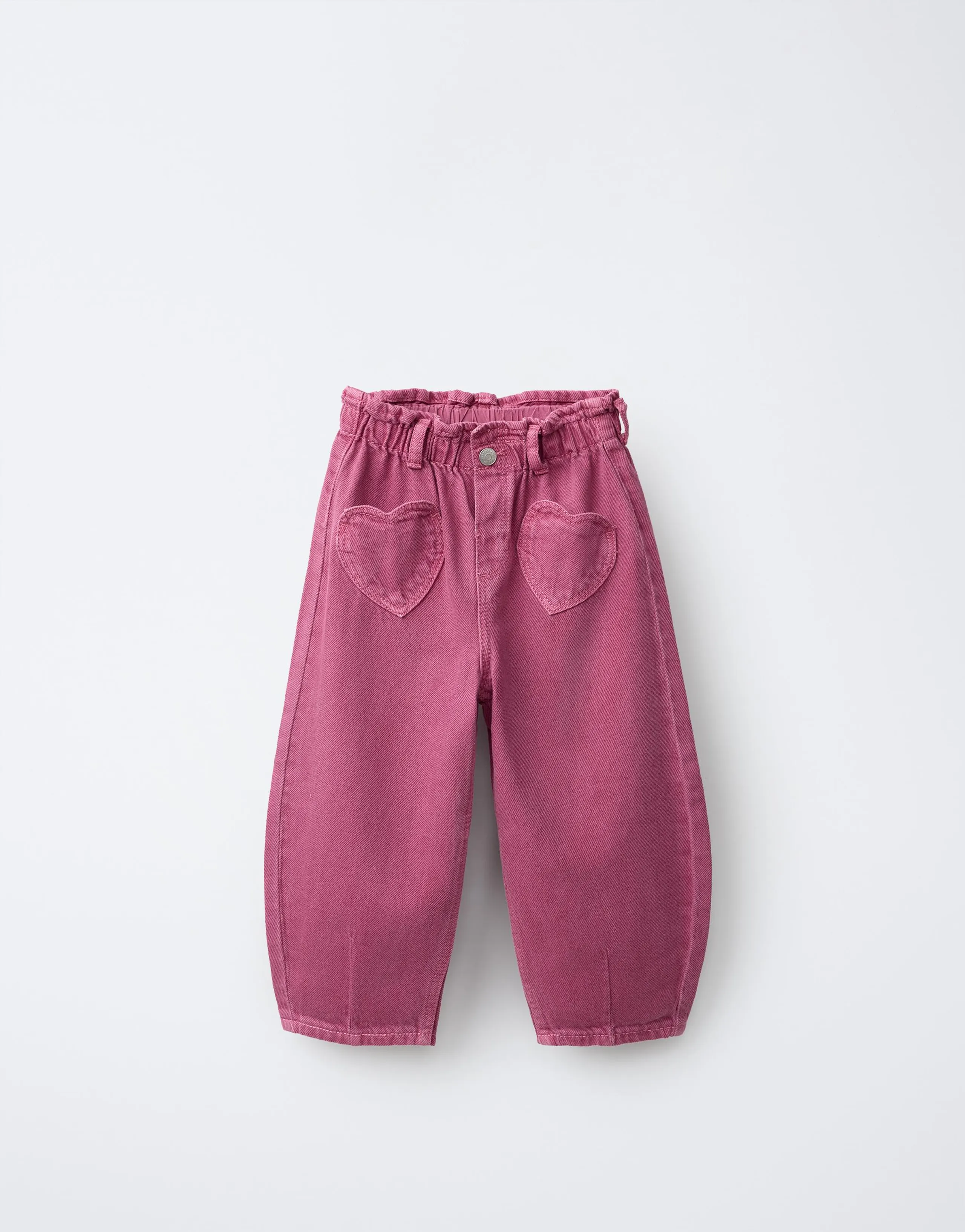 TWILL BAGGY TROUSERS WITH HEART POCKETS