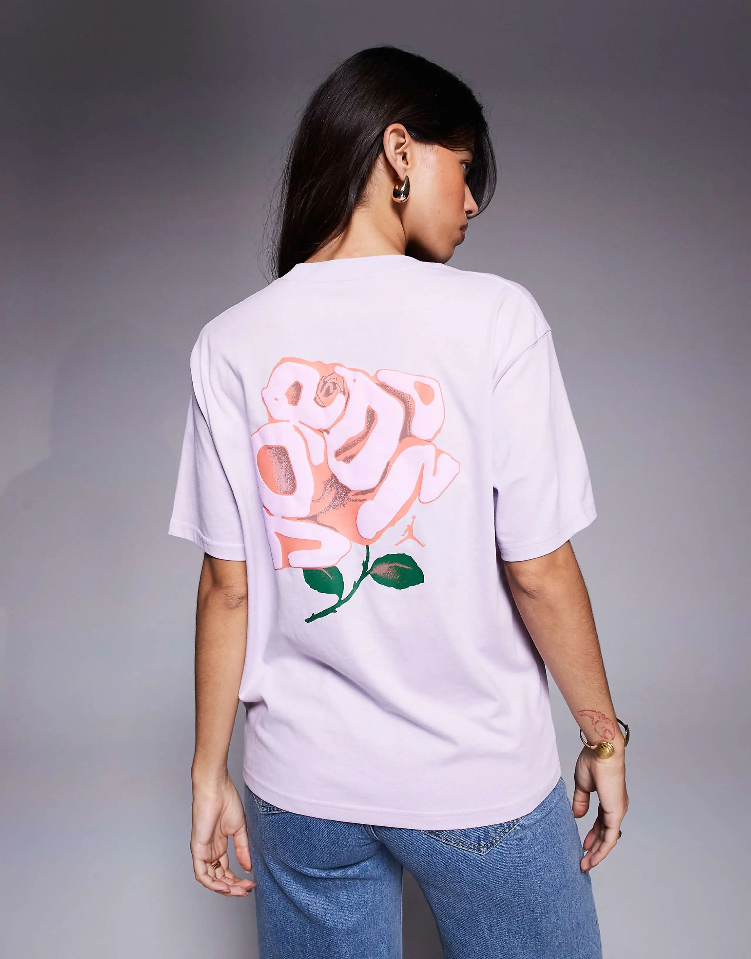 Jordan back print t-shirt in purple