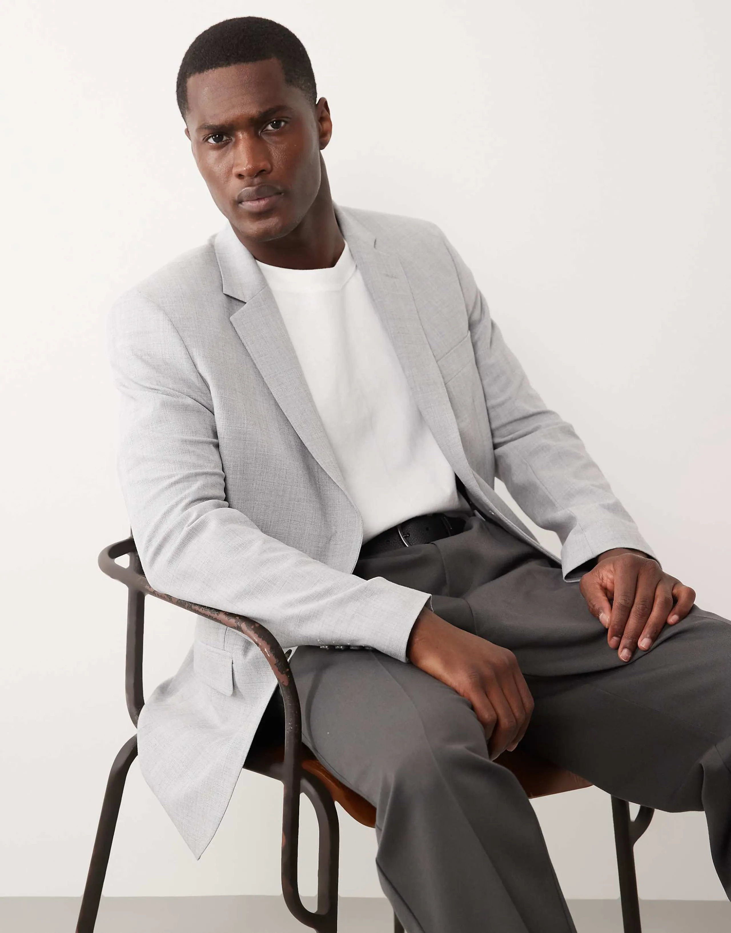 Mango Paris super slim fit suit blazer in stone - part of a set