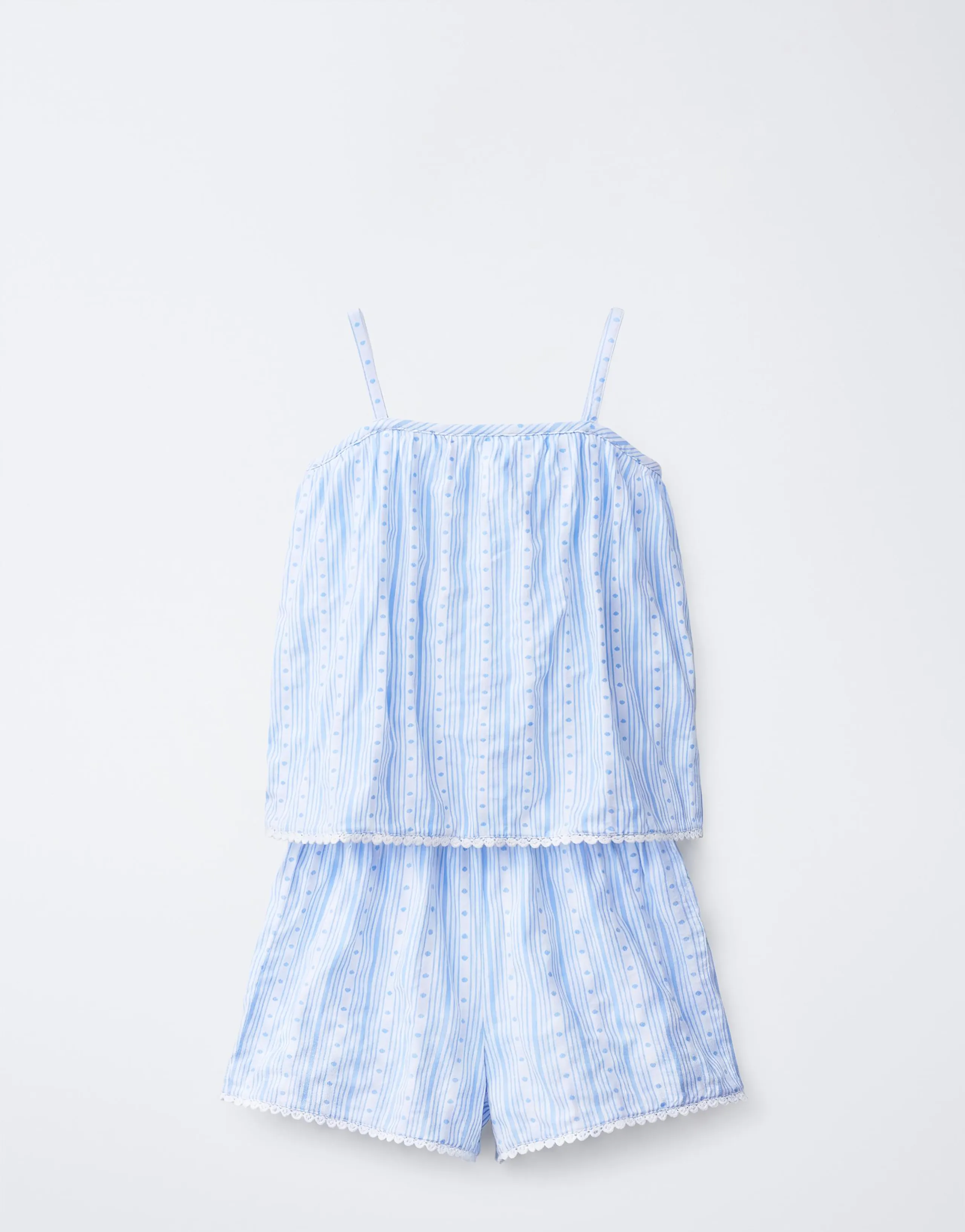 6-14 YEARS / STRIPE AND HEART PRINT PYJAMAS