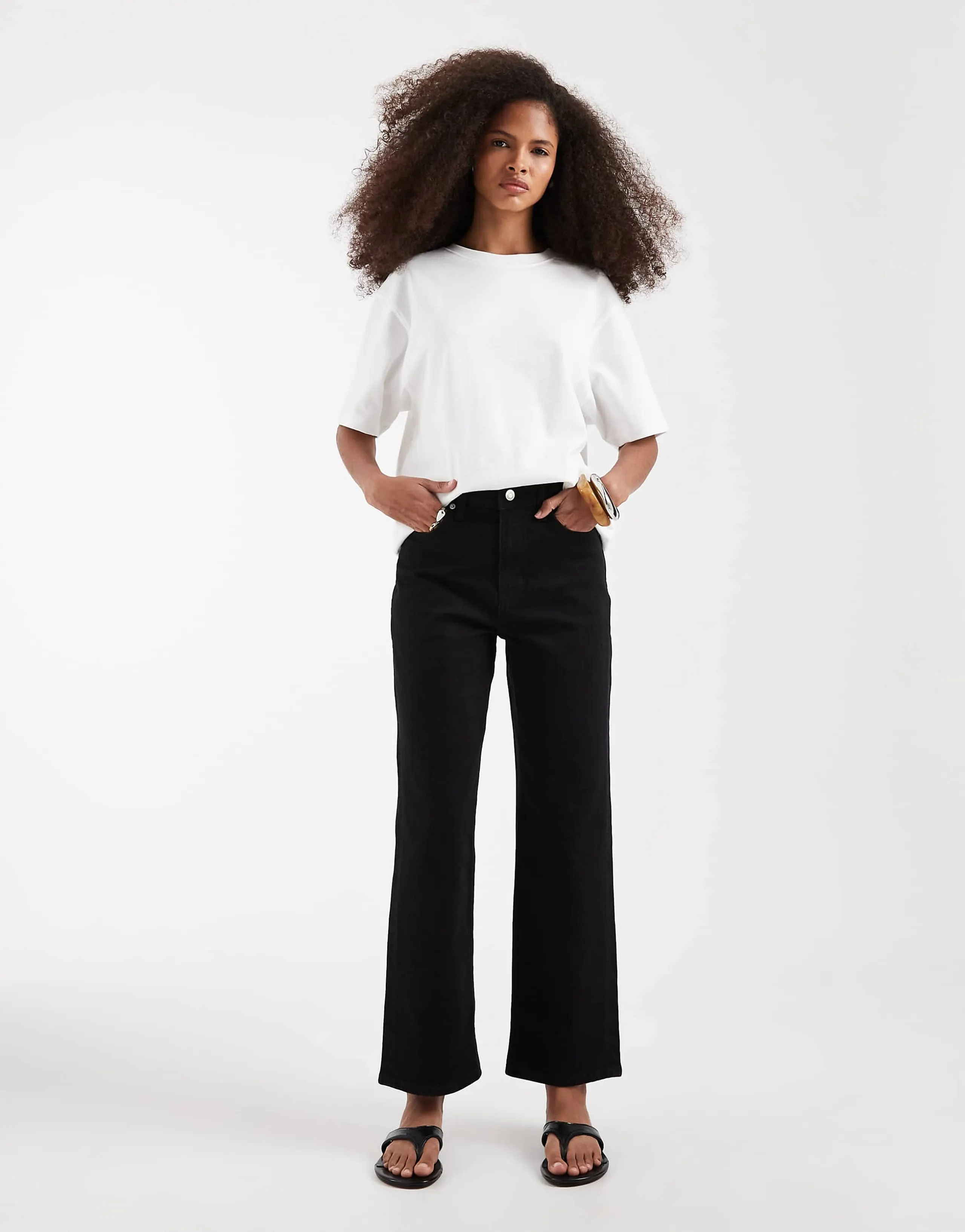 ASOS DESIGN ankle grazer comfort stretch straight leg jeans in black