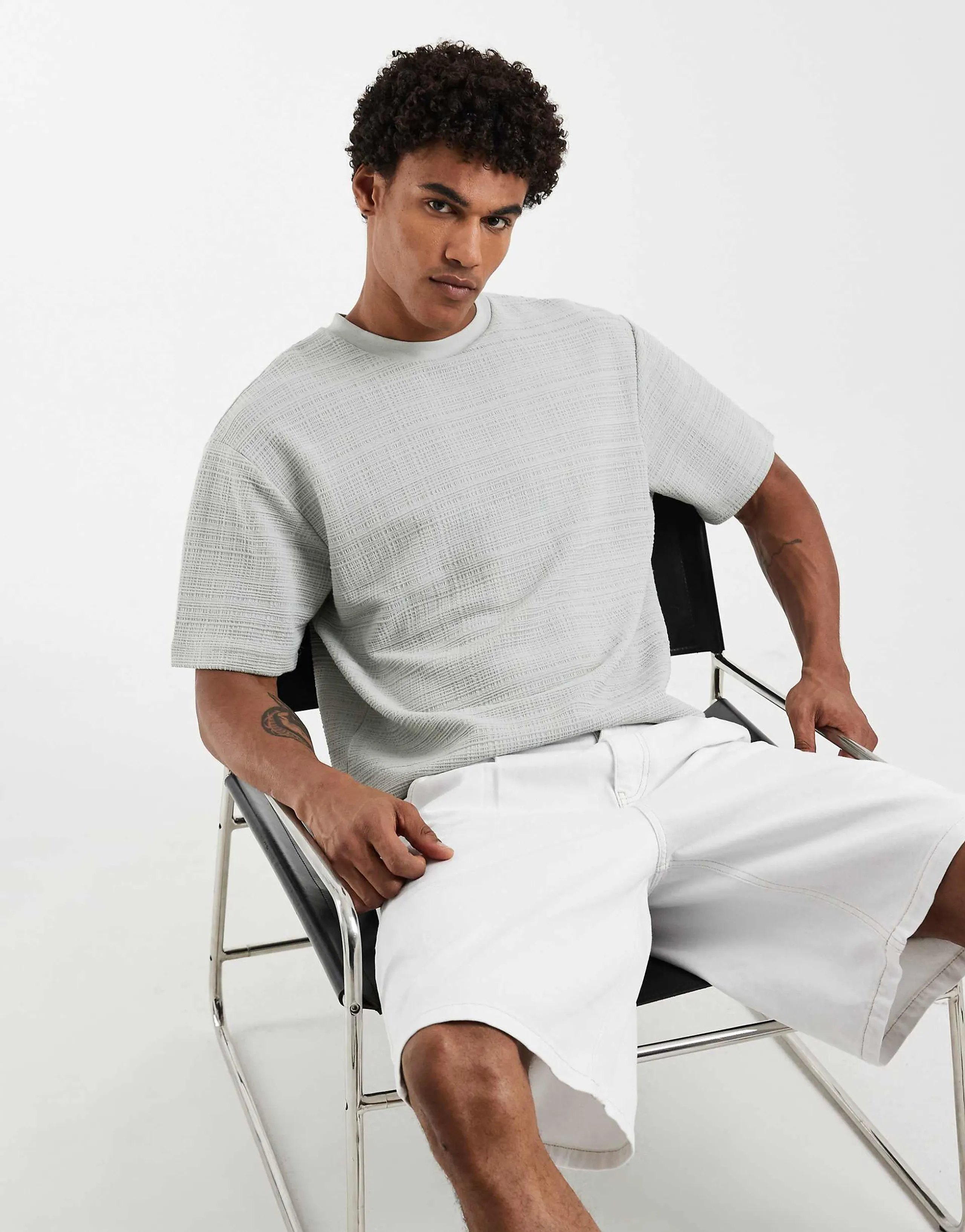 ASOS DESIGN heavyweight relaxed T-shirt in light green texture