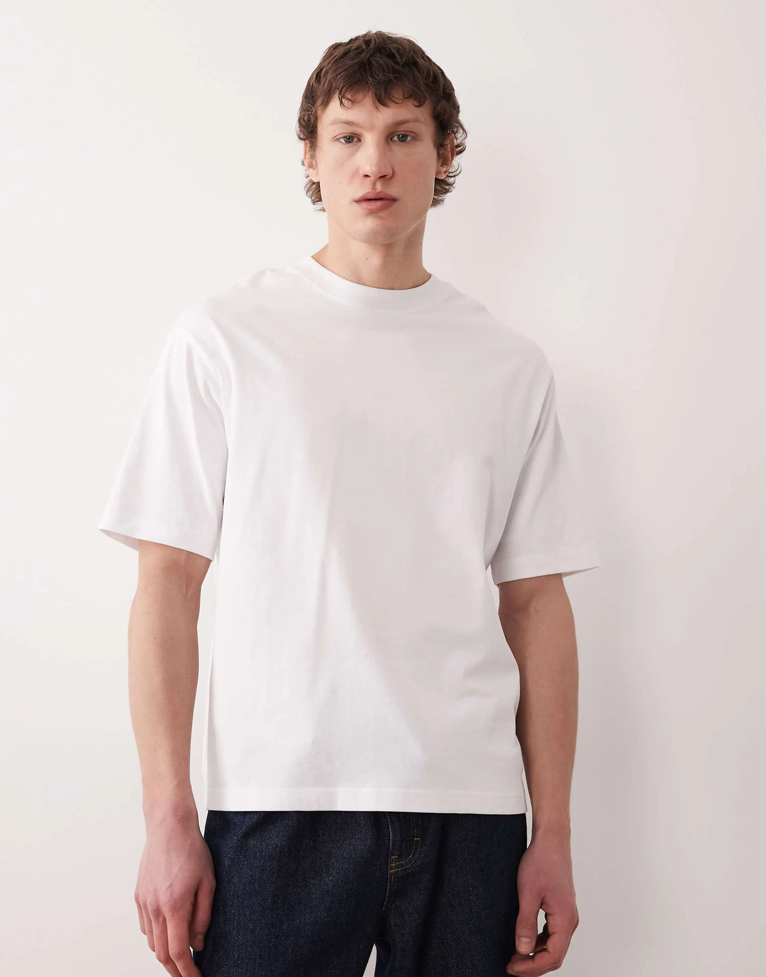 Selected heavyweight t-shirt in white