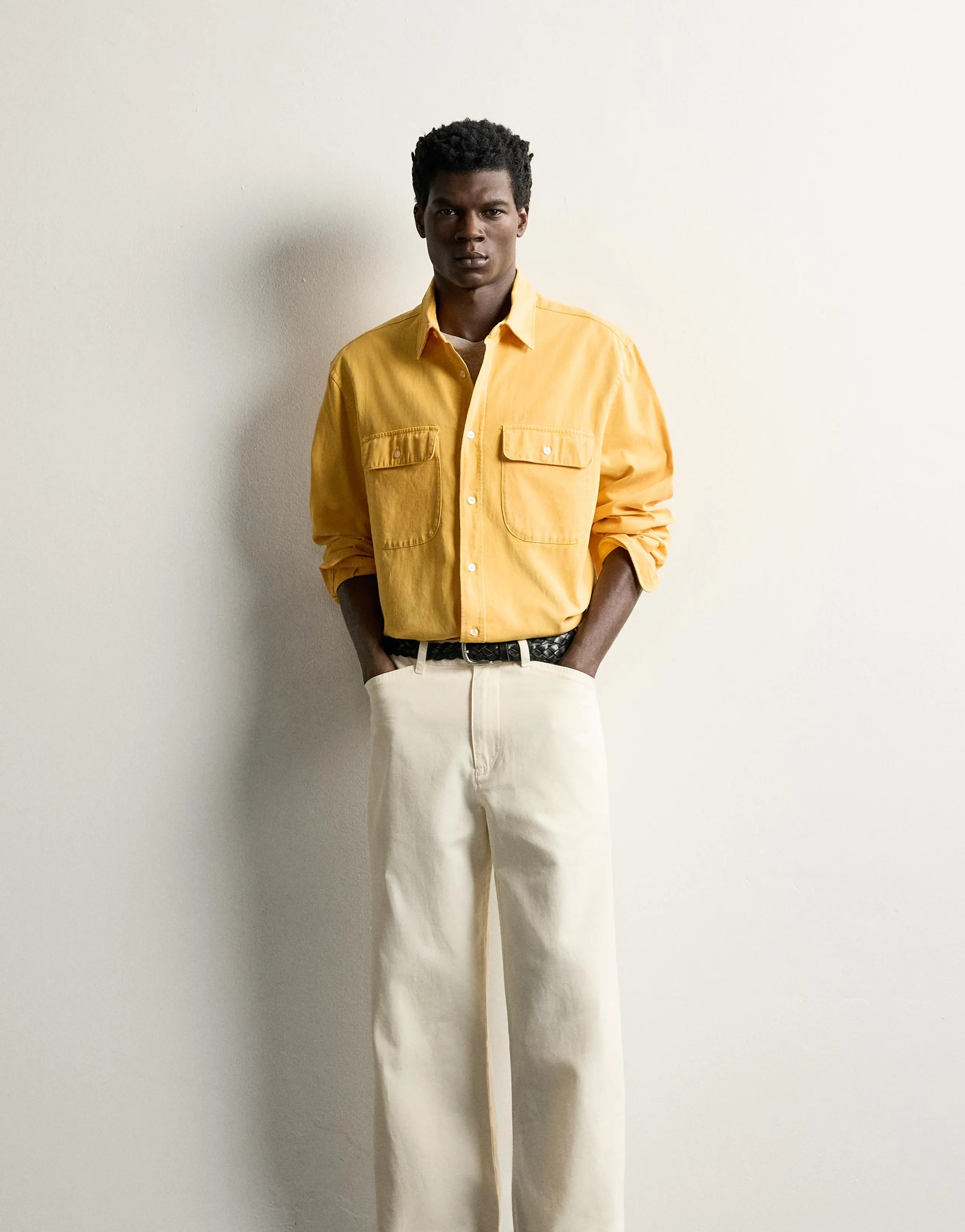CANVAS STRAIGHT-LEG TROUSERS