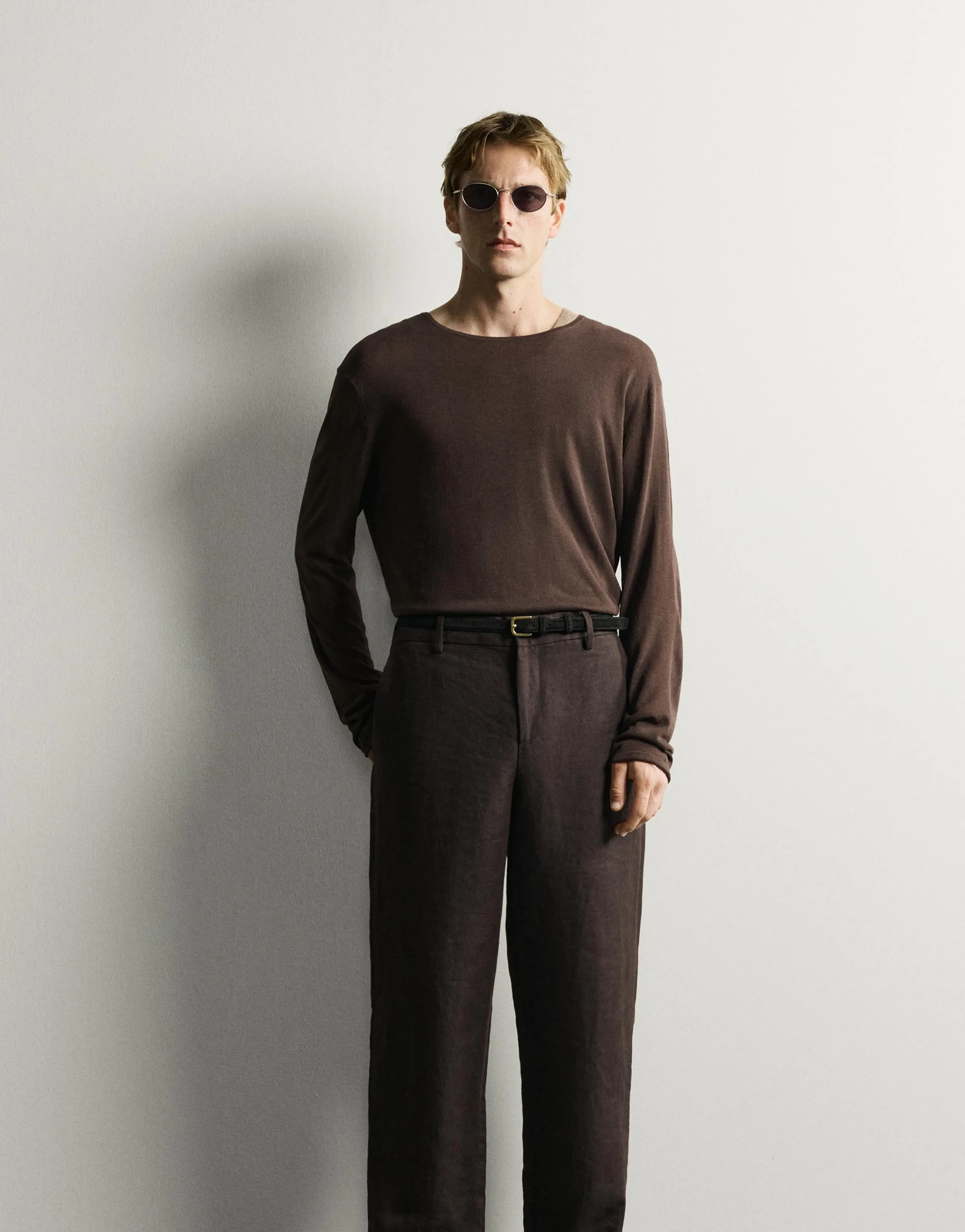 SEMI-SHEER KNIT T-SHIRT