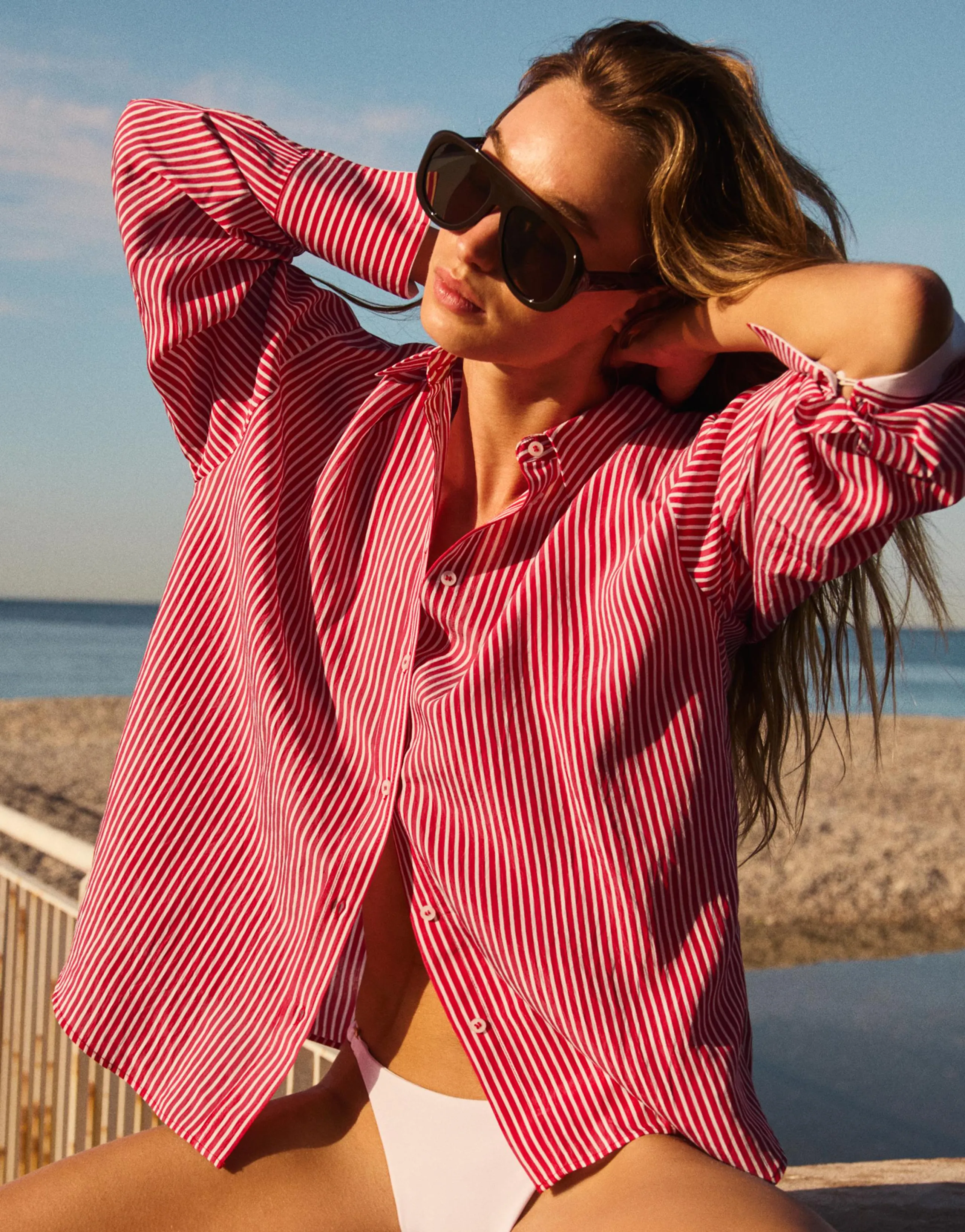 STRIPED SHIRT WITH CONTRAST CUFFS