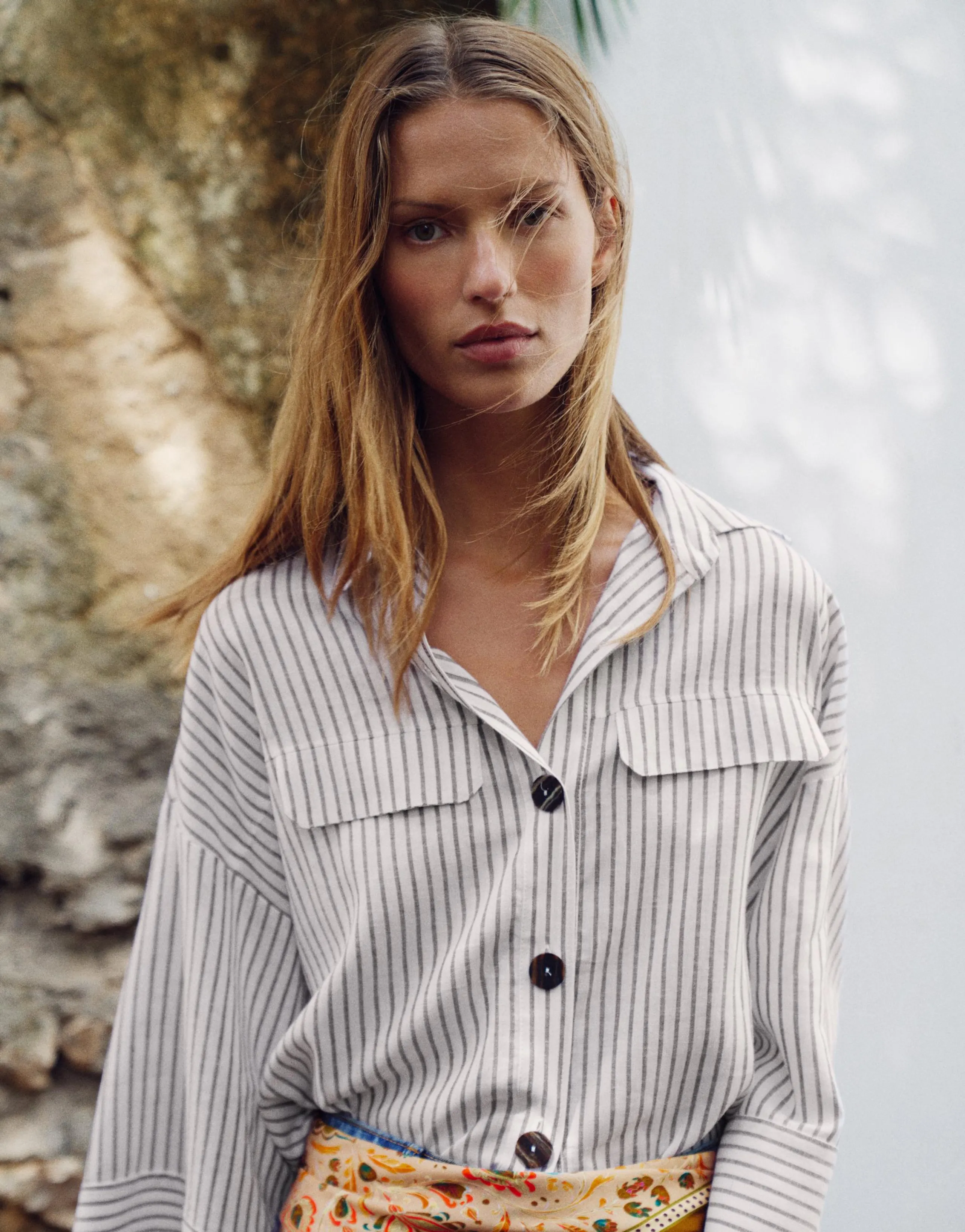 STRIPED LINEN BLEND SHIRT