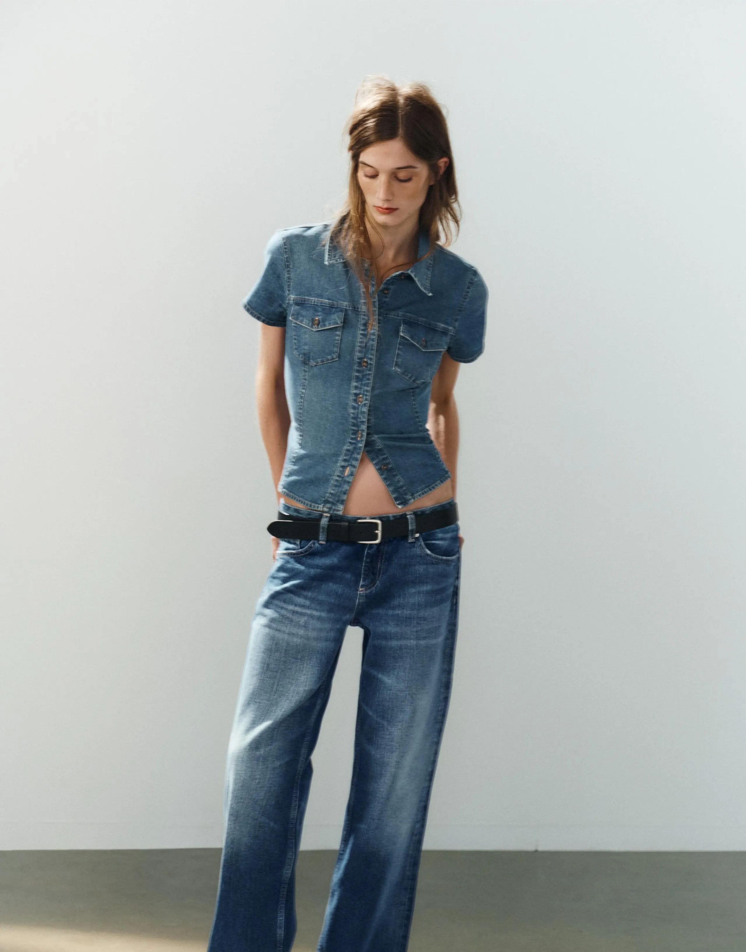 TRF DENIM SHIRT WITH POCKETS